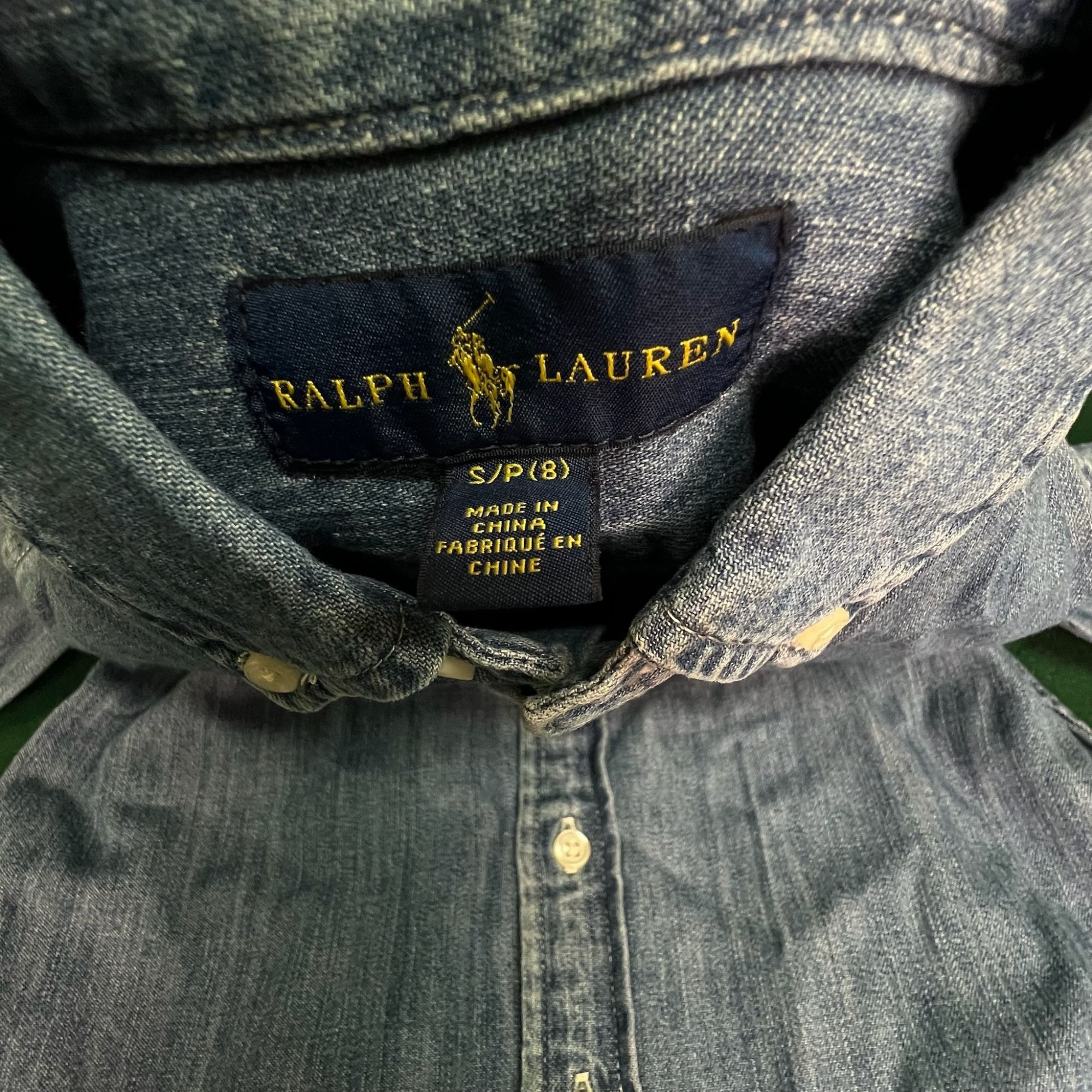 Polo Ralph Lauren Boys Denim Button-Down Shirt Size Small Lo