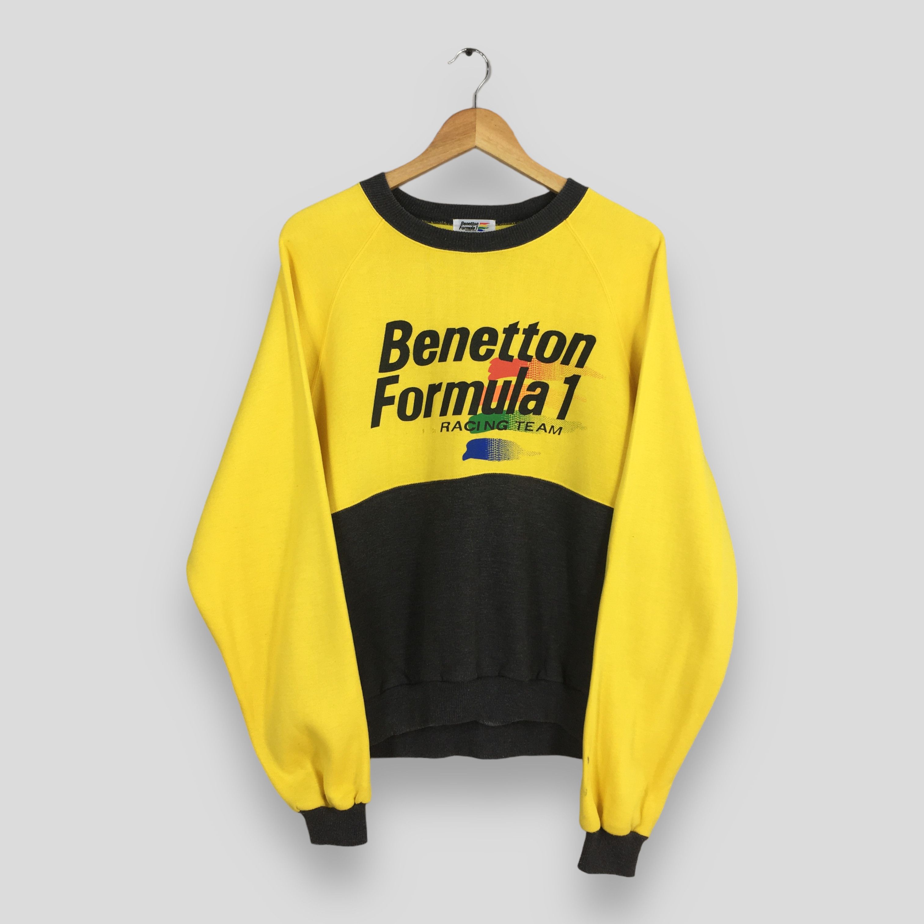 Benetton × Formula 1 Vintage Benetton Formula 1 Yellow Sweatshirt Medium Size US M / EU 48-50 / 2 - 1 Thumbnail