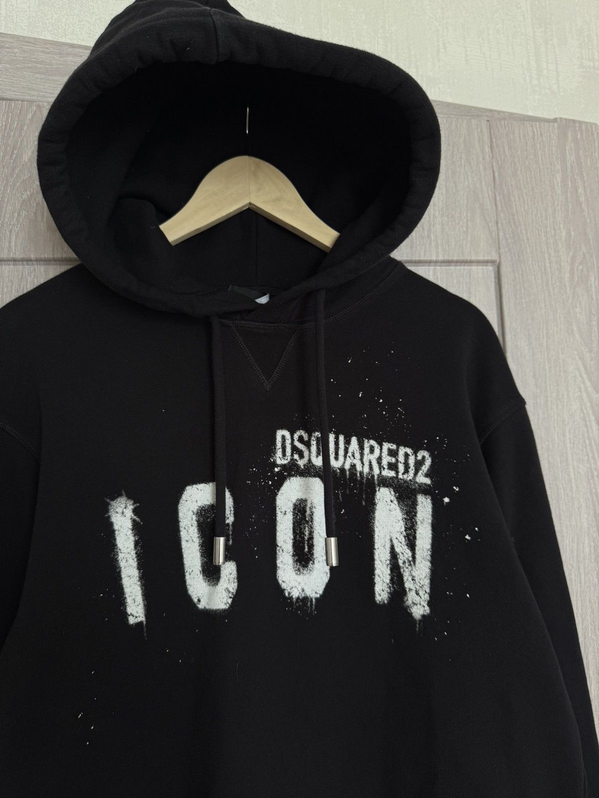 Dsquared2 dsqaured2 icon black and white paint splatter hoodie Size US M / EU 48-50 / 2 - 4 Thumbnail