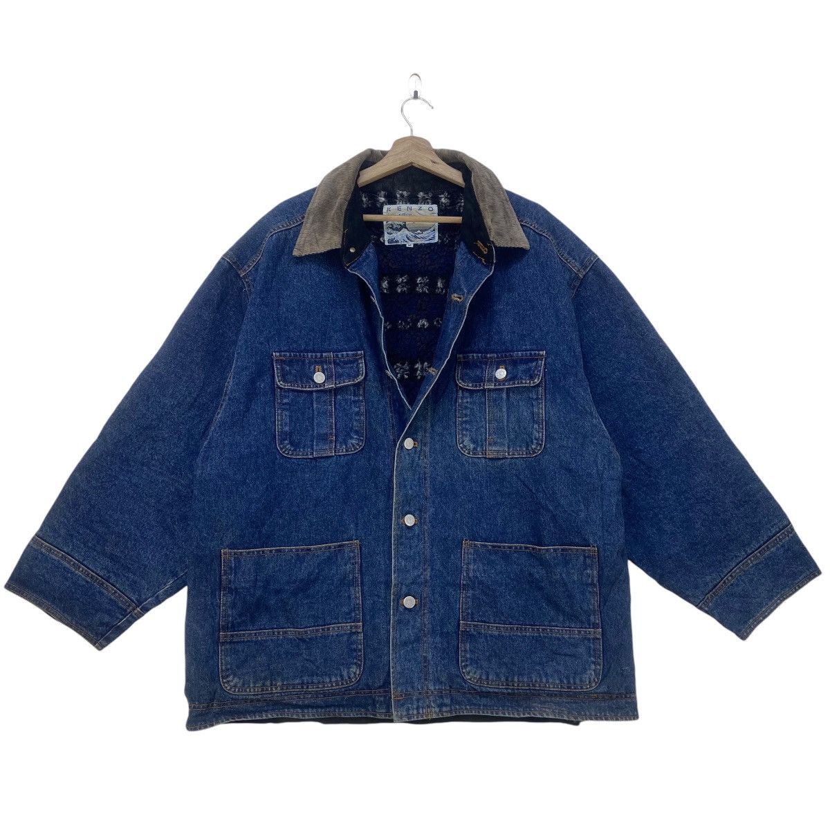 Kenzo Vintage Kenzo Sherpa Workwear Chore Heavy Denim Jacket Size US M / EU 48-50 / 2 - 2 Thumbnail