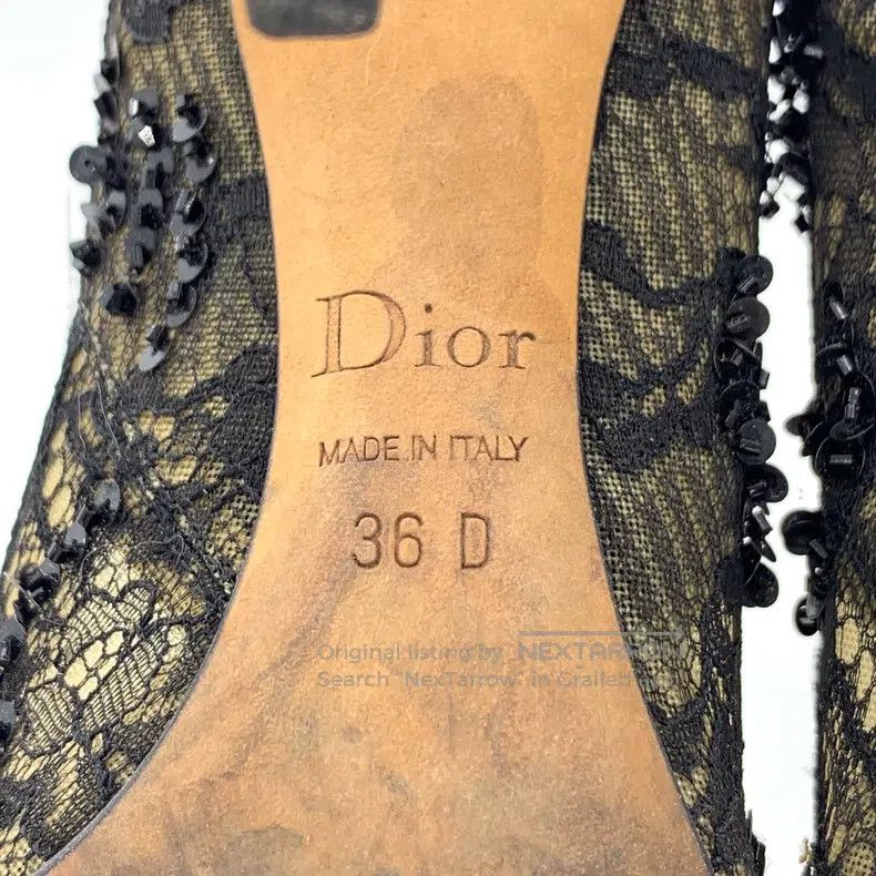 Dior Dior Black lace sequins beaded decoration thin heels high Size US 5.5 / IT 35.5 - 7 Thumbnail