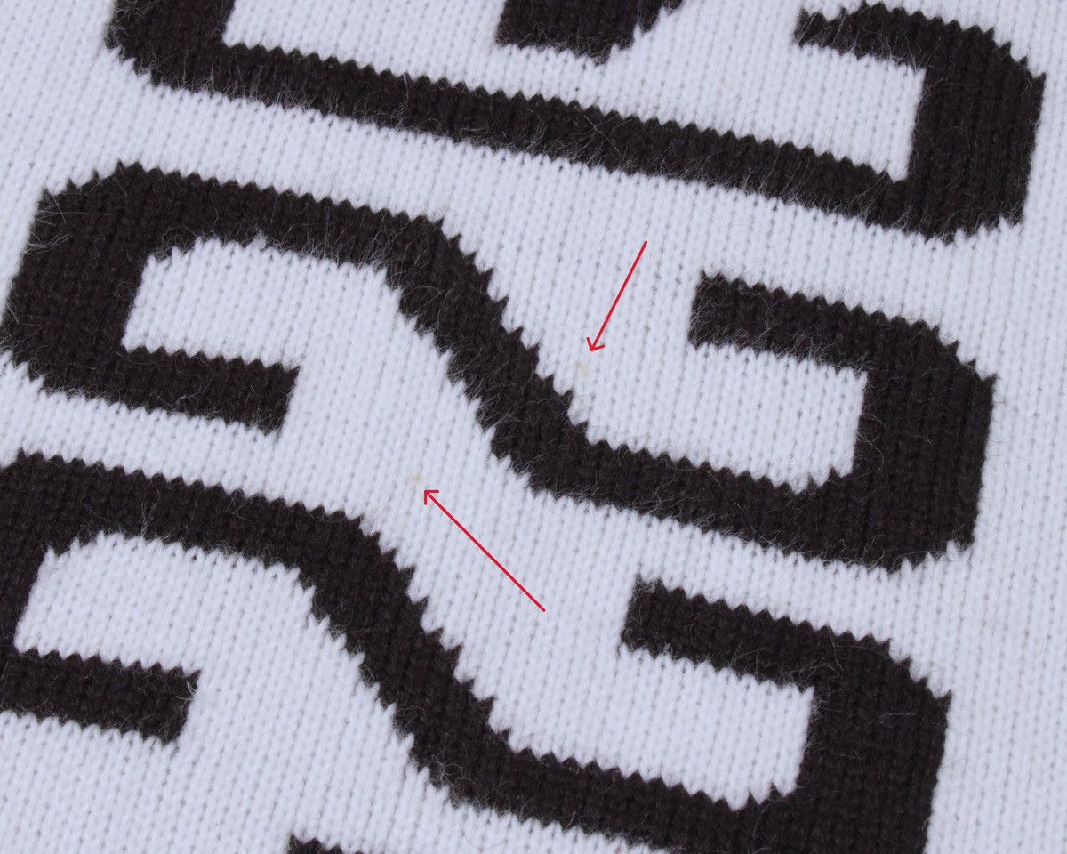 Designer × Guess GUESS Big Logo Acrylic Knitted Black White Scarf Size ONE SIZE - 13 Thumbnail