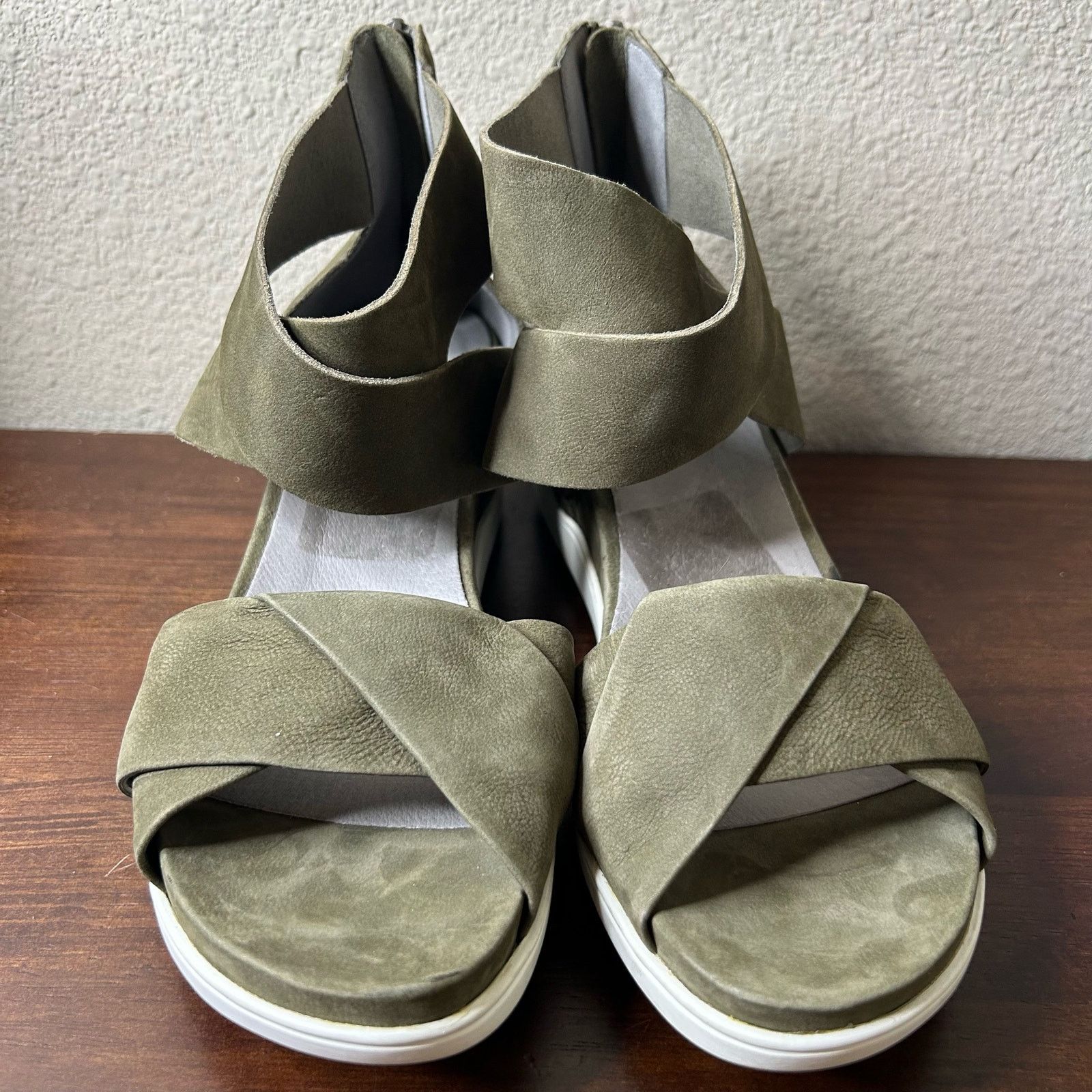 Eileen Fisher Eileen Fisher Sandals Viv Tumbled Nubuck Wedge Sage Size 9 Size US 9 / IT 39 - 2 Thumbnail
