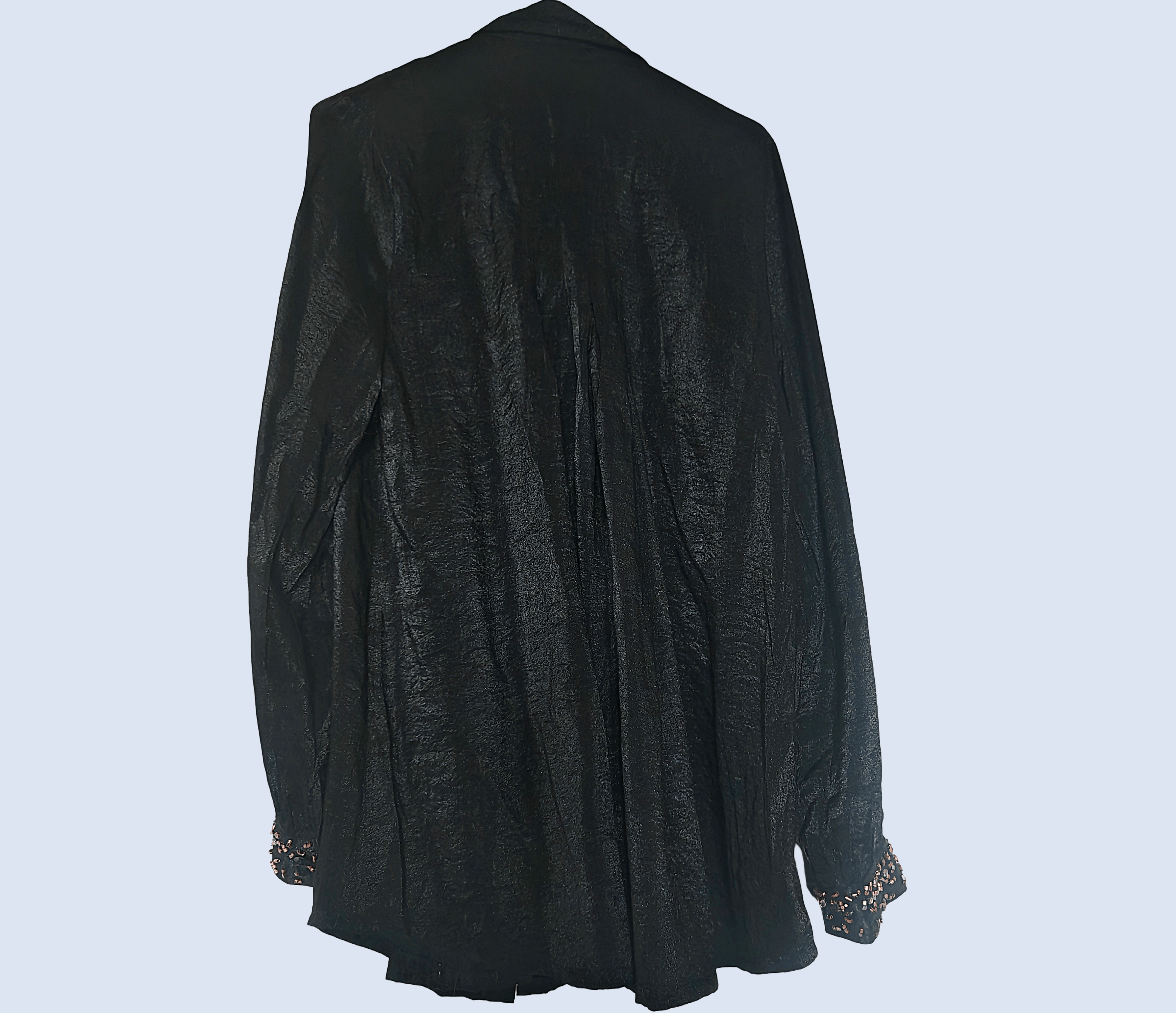 Other Vintage OCCO Roll-up Sleeves Pleated Front Beaded Shirt Size L / US 10 / IT 46 - 4 Thumbnail