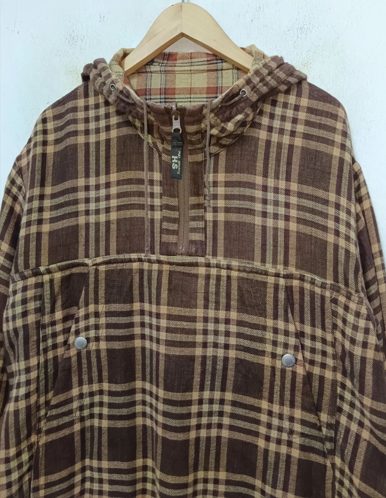 Vintage Vintage Issey Miyake Flannel Hoodie Jacket Size US L / EU 52-54 / 3 - 6 Thumbnail