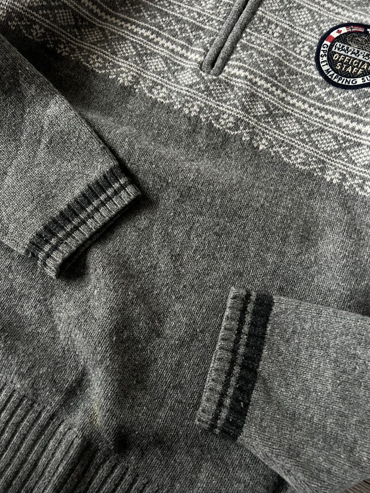 Napapijri Vintage Napapijri Laine Wool 100% Patch Logo Zip Sweater Size US XL / EU 56 / 4 - 8 Thumbnail