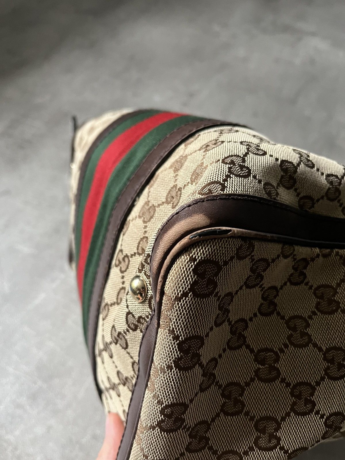Gucci Vintage Gucci Boston bag leather beige brown Size ONE SIZE - 17 Thumbnail
