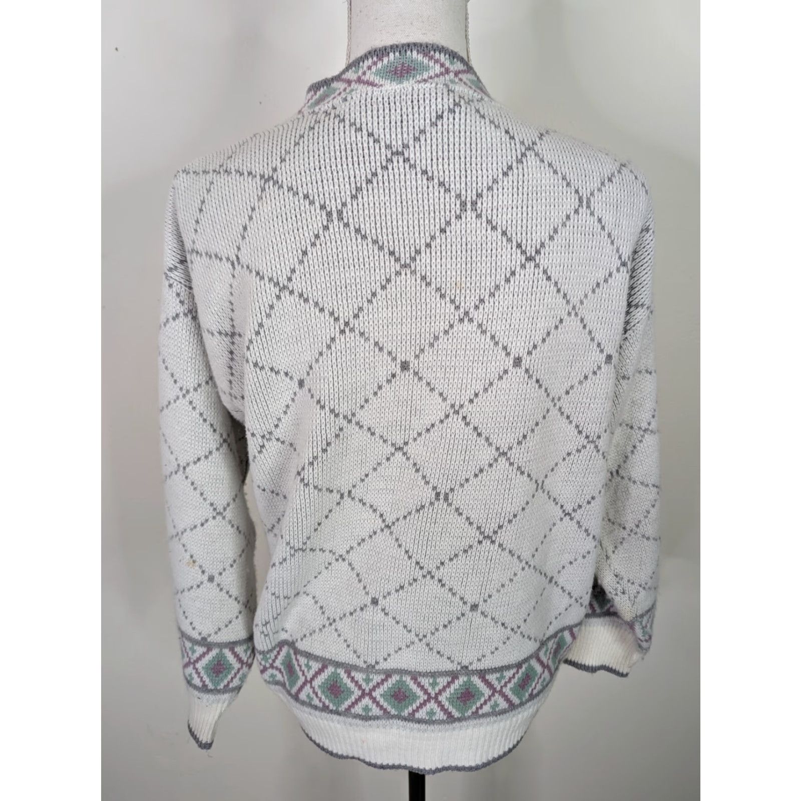 Vintage VINTAGE 90s Cottagecore Cardigan Sweater Floral Womens Medium S11 V Neck Cardigan Size M / US 6-8 / IT 42-44 - 3 Thumbnail
