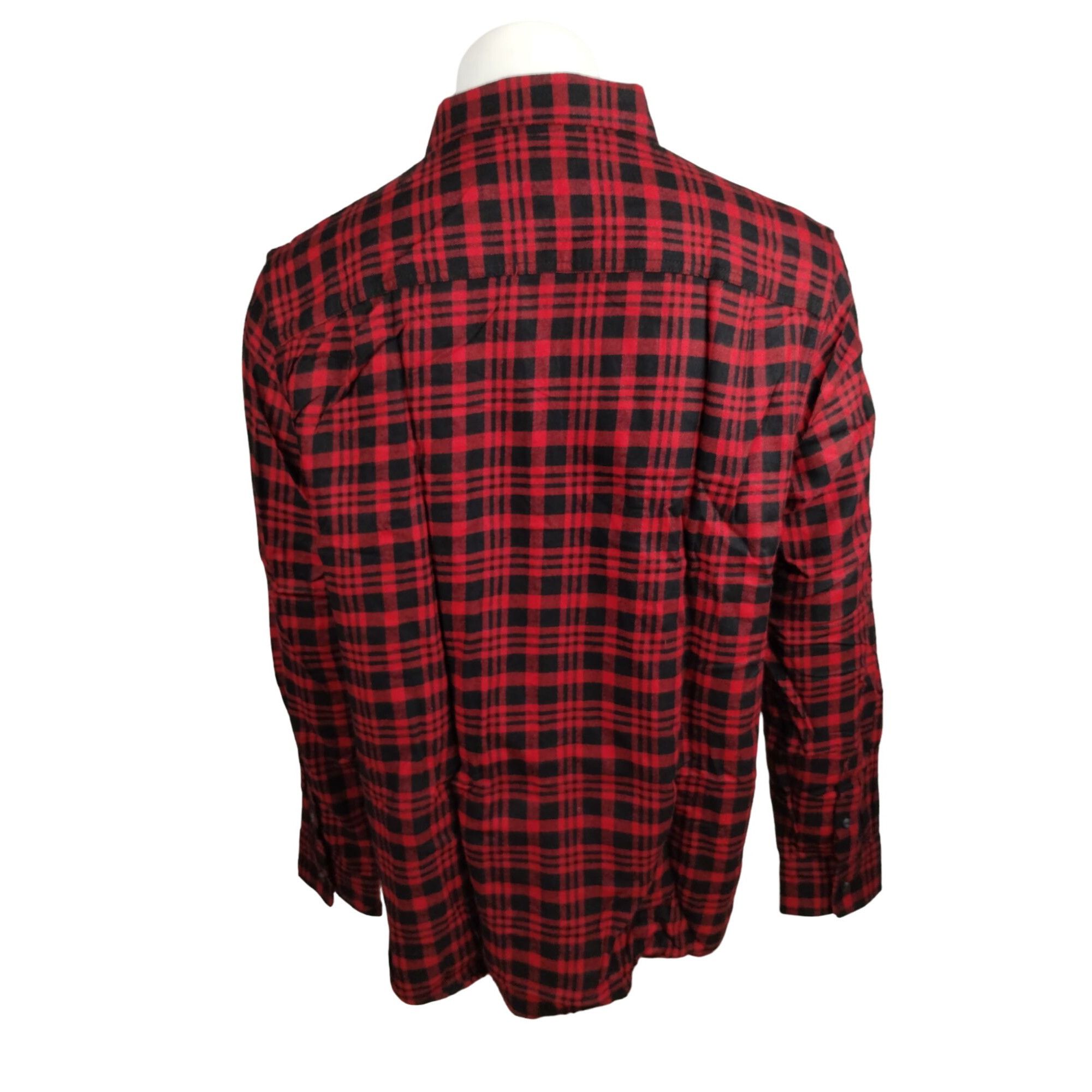 George George Mens XLT Red and Black Plaid Soft Flannel Long Sleeve Size US XL / EU 56 / 4 - 4 Thumbnail
