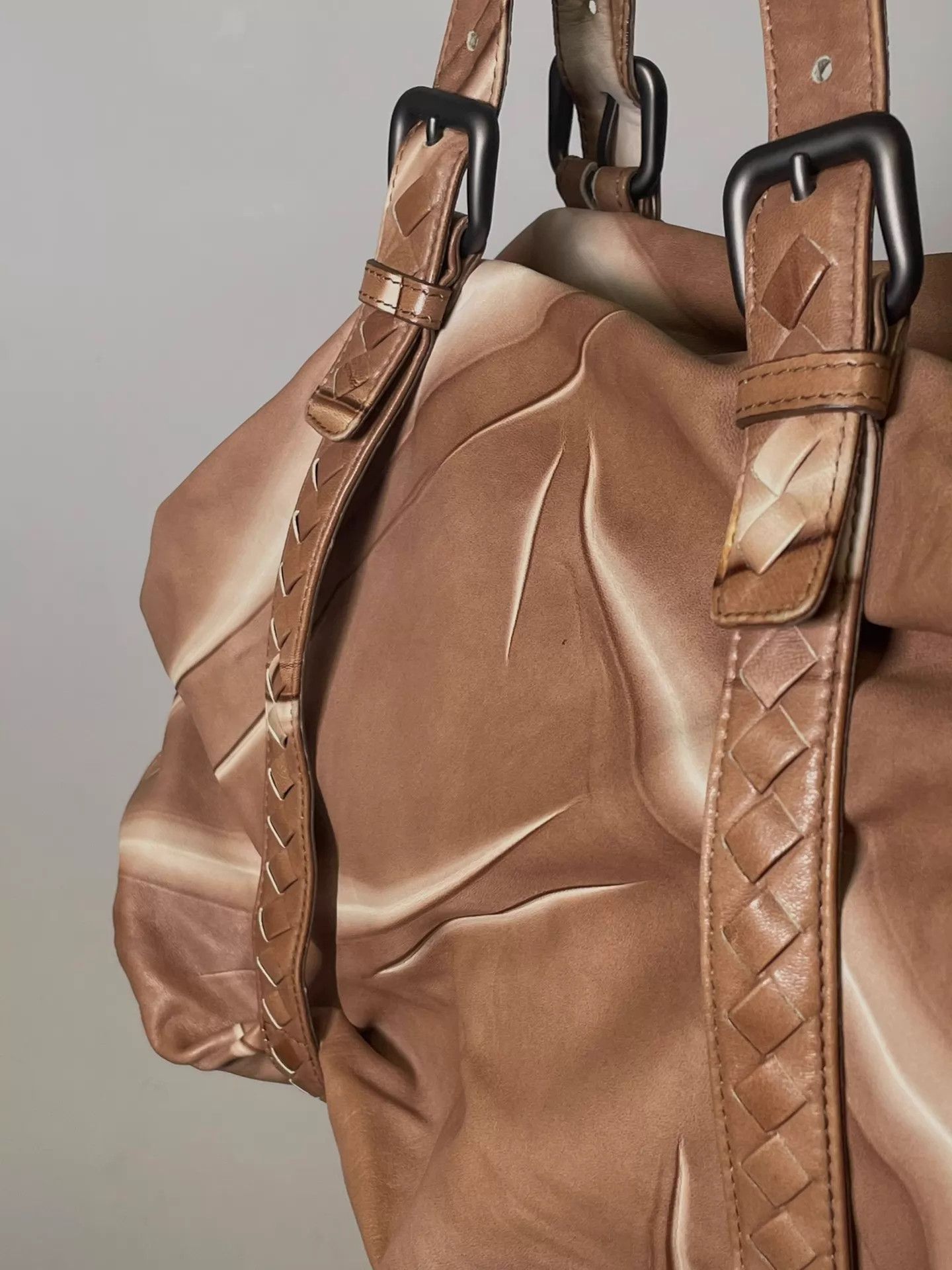 Bottega Veneta BV Knife-Cut Lambskin Boston Bag Caramel Macchiato Size ONE SIZE - 5 Thumbnail