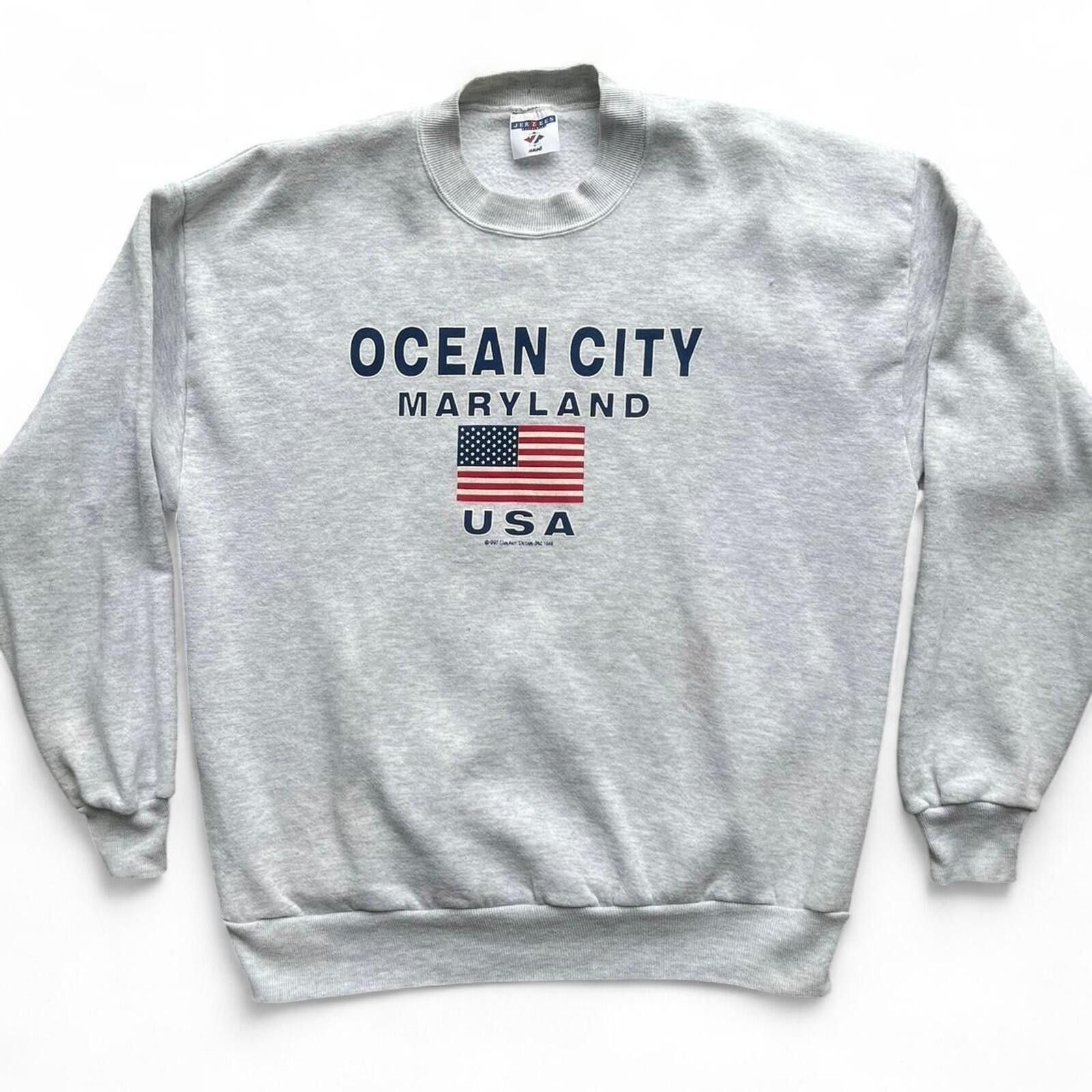 Jerzees Vintage 1997 Ocean City Maryland USA Crewneck Sweatshirt Size US XL / EU 56 / 4 - 1 Thumbnail