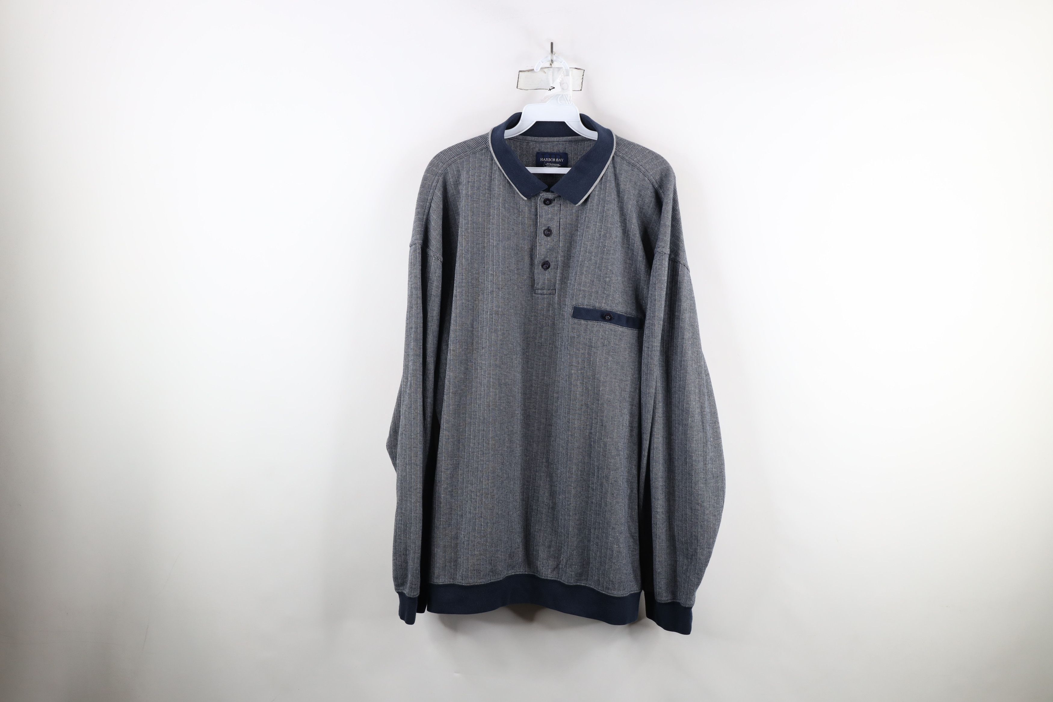 Vintage Vintage 90s Streetwear Striped Collared Long Sleeve Polo Size US XXL / EU 58 / 5 - 1 Thumbnail