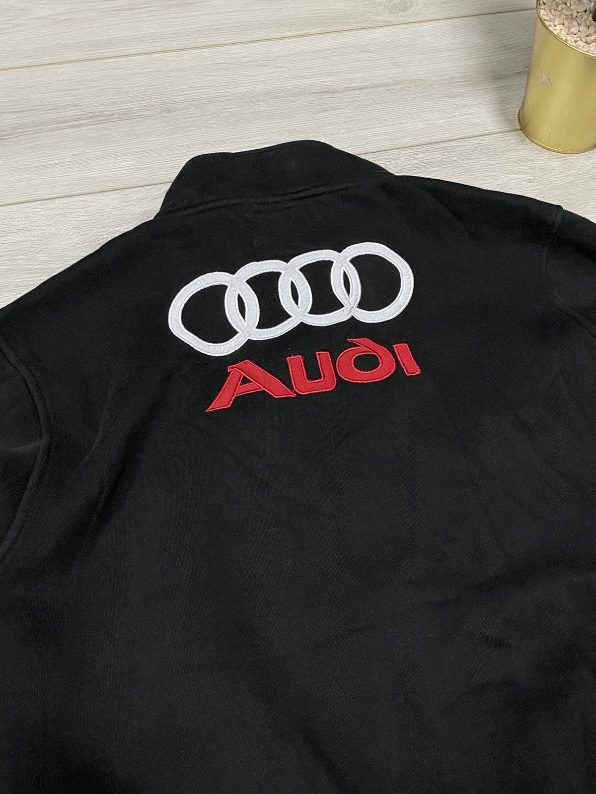 Audi Audi vintage big logo zip sweatshirt jacket racing Size US L / EU 52-54 / 3 - 6 Thumbnail