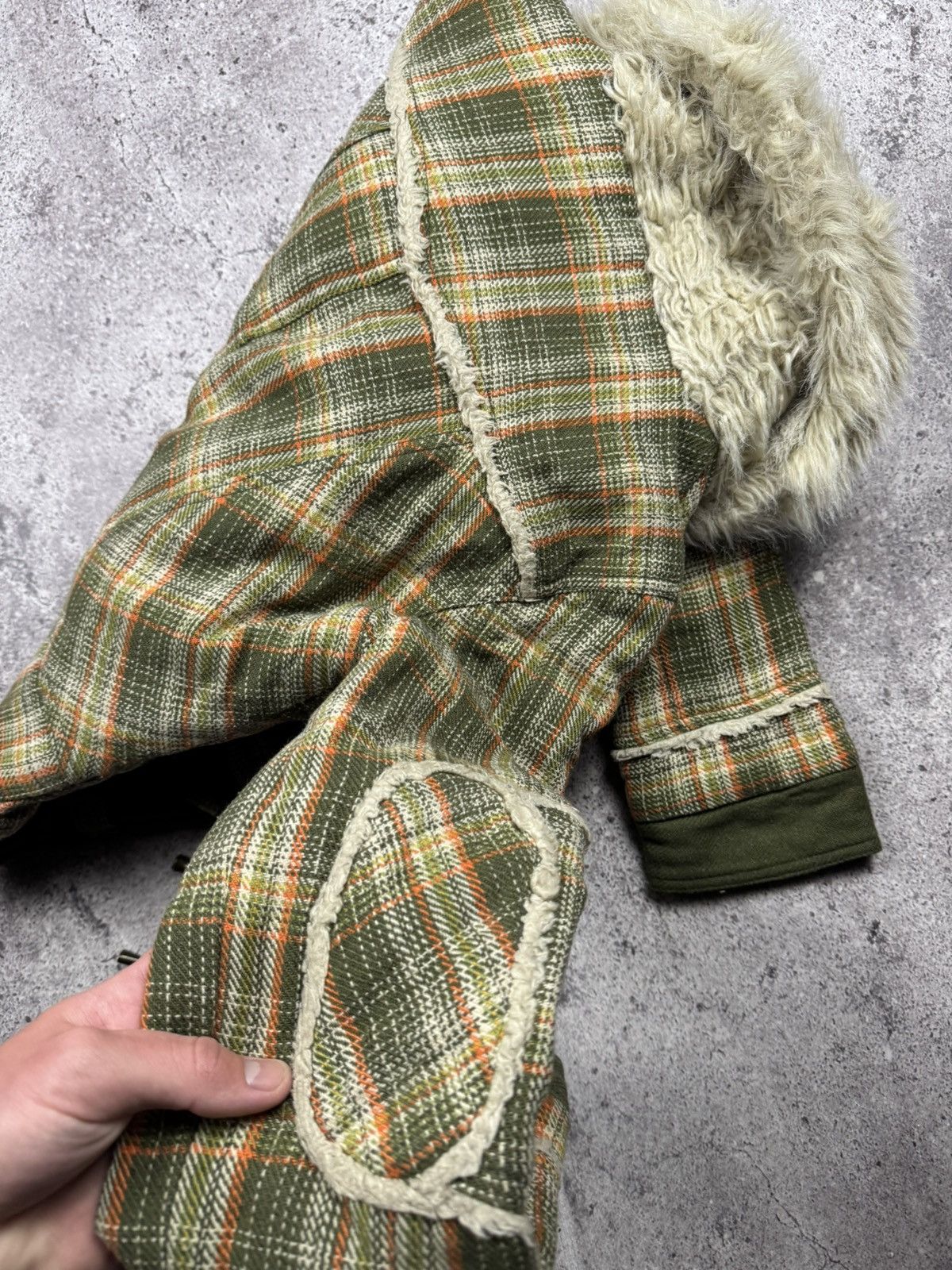 Japanese Brand VINTAGE FAUX FUR CROPPED BOMBER JACKET TARTAN JAPANESE STYLE Size S / US 4 / IT 40 - 5 Thumbnail