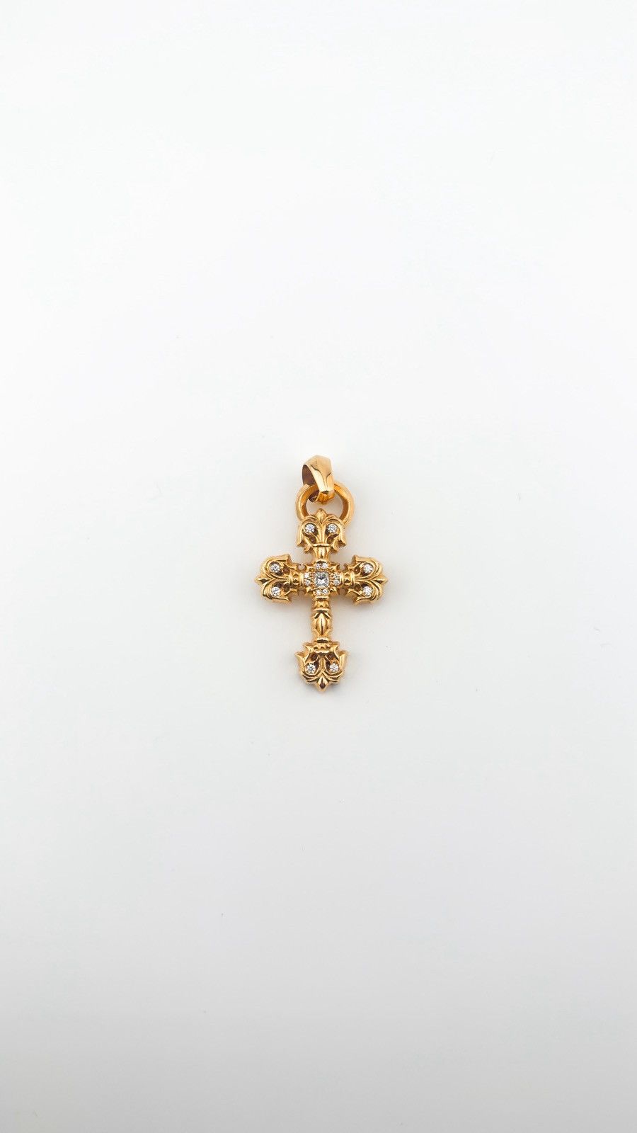 Chrome Hearts Chrome Hearts 22k Gold & Diamond Filigree Cross Pendant Size ONE SIZE - 1 Thumbnail