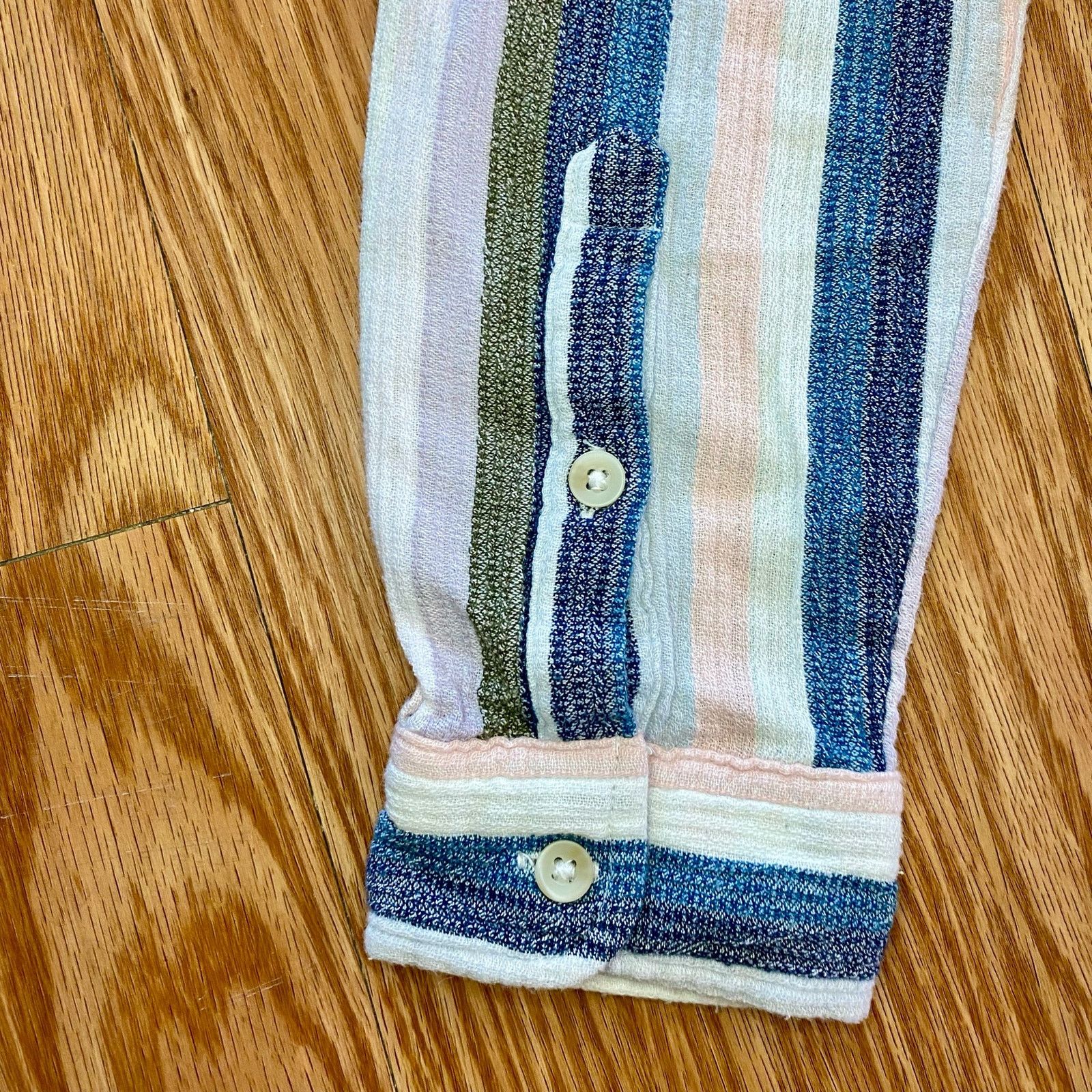 Sonoma Sonoma Stripe Blue Button-up Shirt Blouse Womens Medium Size M / US 6-8 / IT 42-44 - 9 Thumbnail
