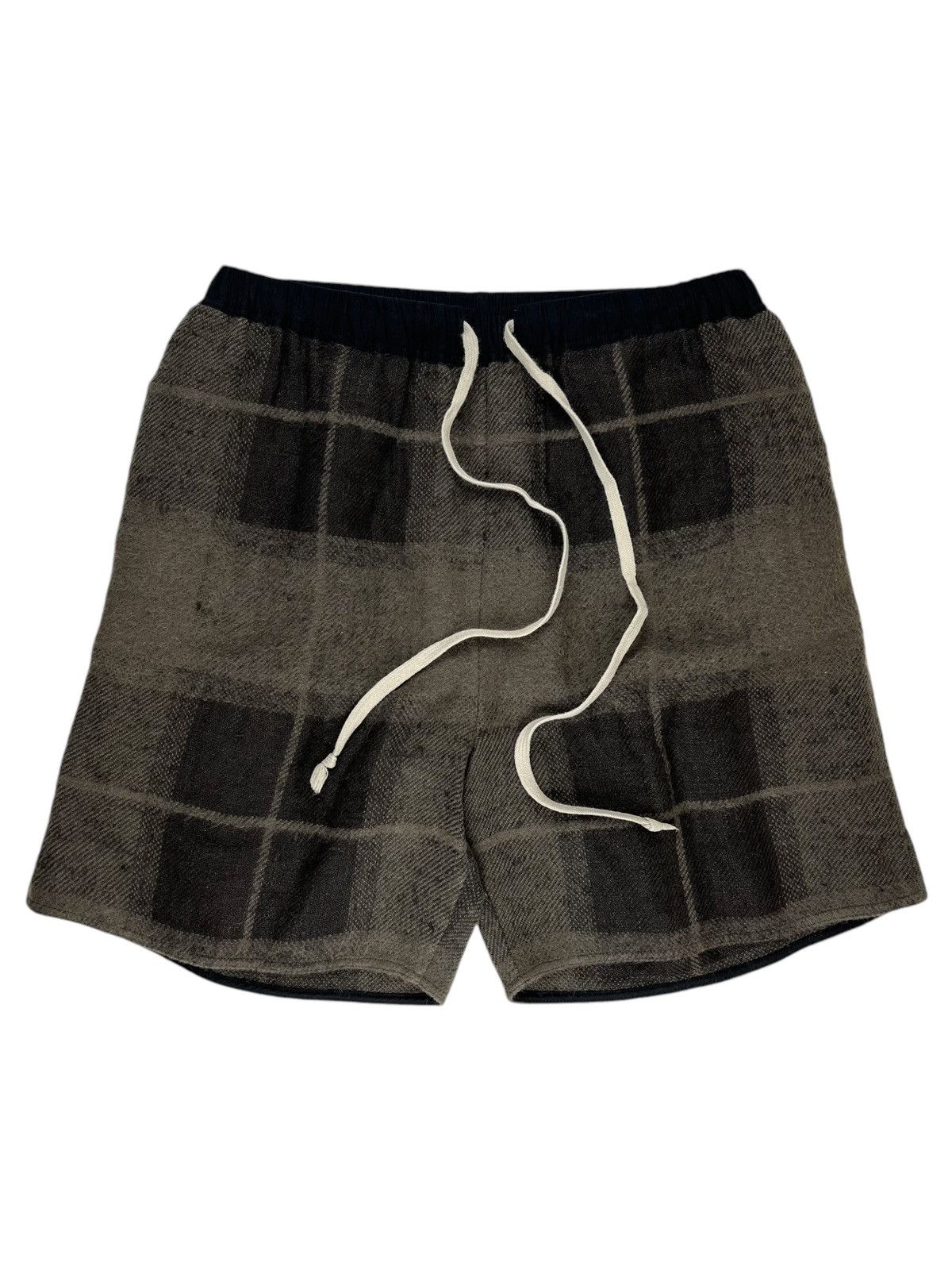 Rick Owens FW18 Rick Owens Sisyphus Plaid Camel Hair Boxer Shorts