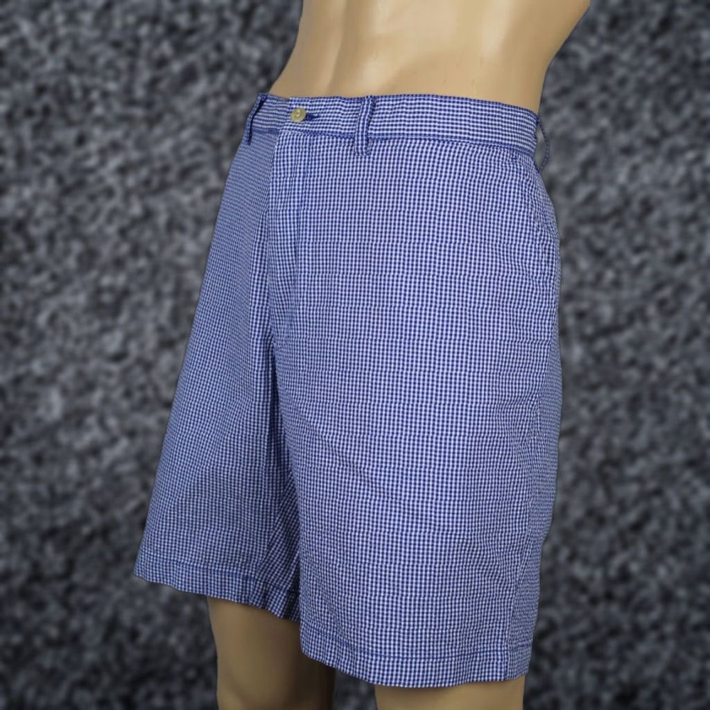 Polo Ralph Lauren Polo Ralph Lauren Blue Checkered Seersucker Prospect Cotton Chino Shorts 42 NWT Size US XL / EU 56 / 4 - 1 Thumbnail
