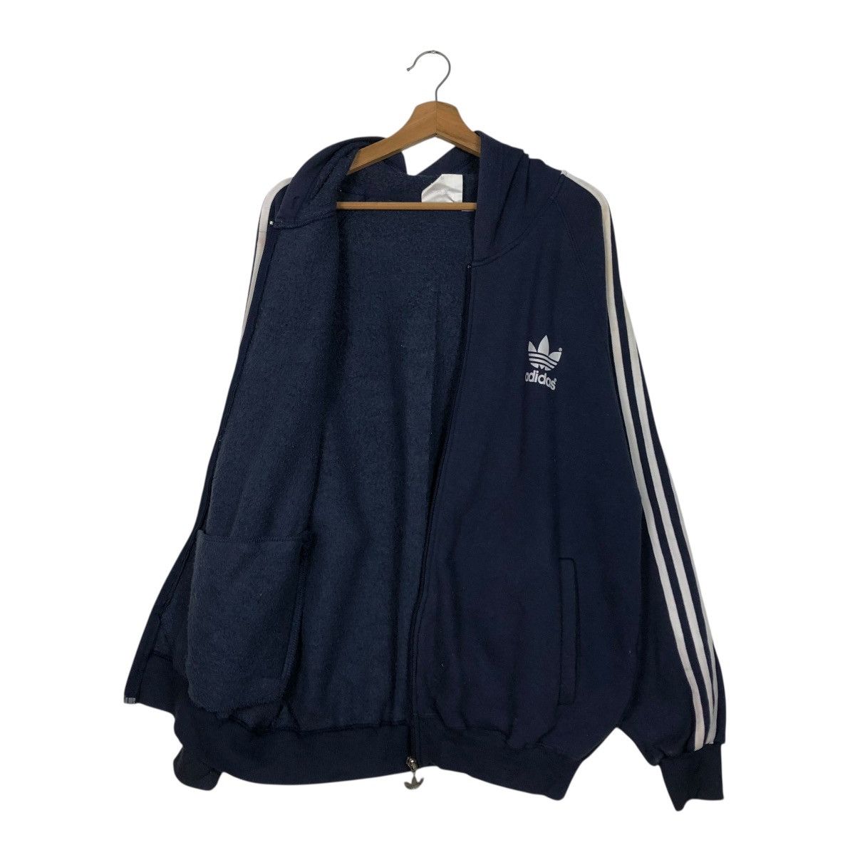 Adidas 🔥VINTAGE ZIPPER HOODIE JACKET ADIDAS BIG LOGO BACK HIT Size US L / EU 52-54 / 3 - 13 Thumbnail