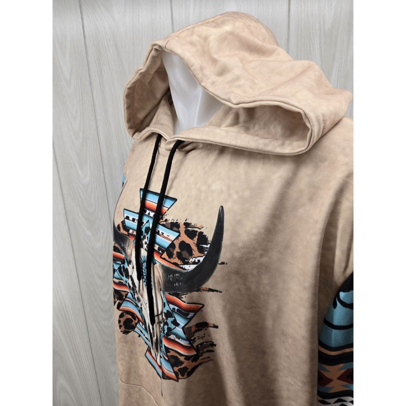 Vintage VINTAGE Tribal Hoodie Mens XL Western Style Royaura Hooded Pullover Size US XL / EU 56 / 4 - 5 Thumbnail
