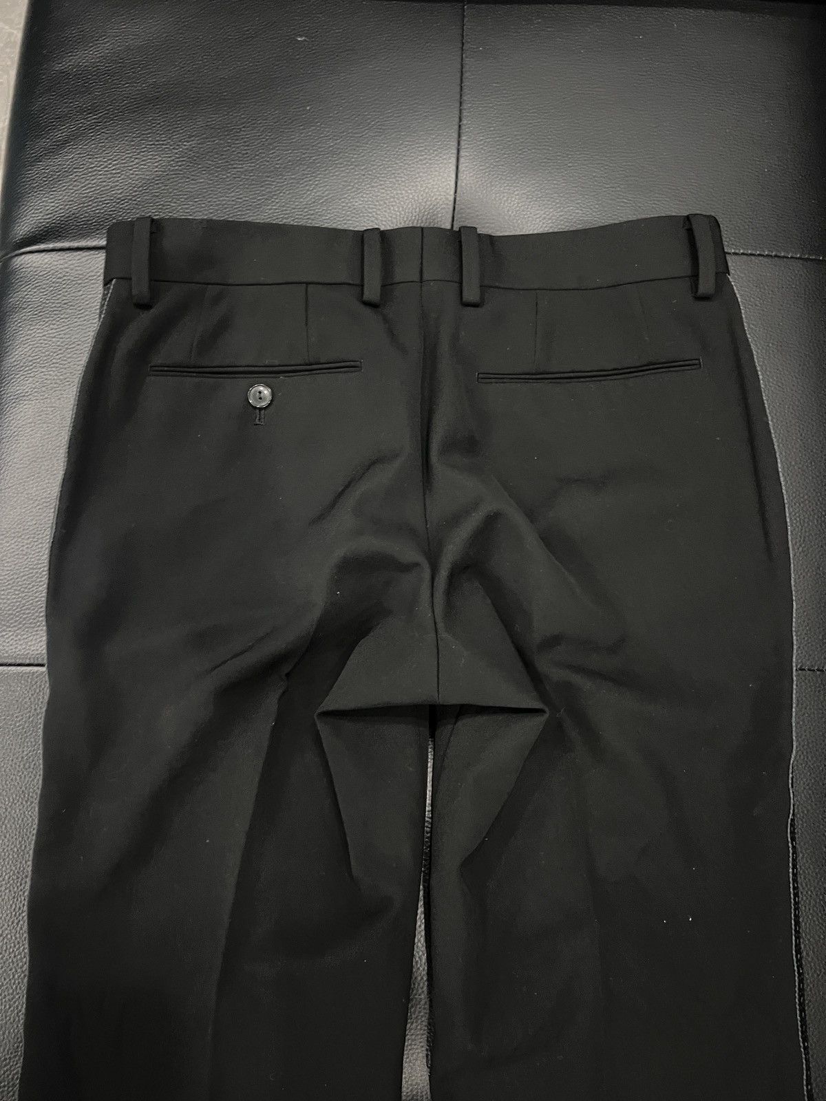 Number (N)ine Number (N)ine FW06 “Noir” Runway Leather Stripe Flared Trous Size 38R - 6 Thumbnail