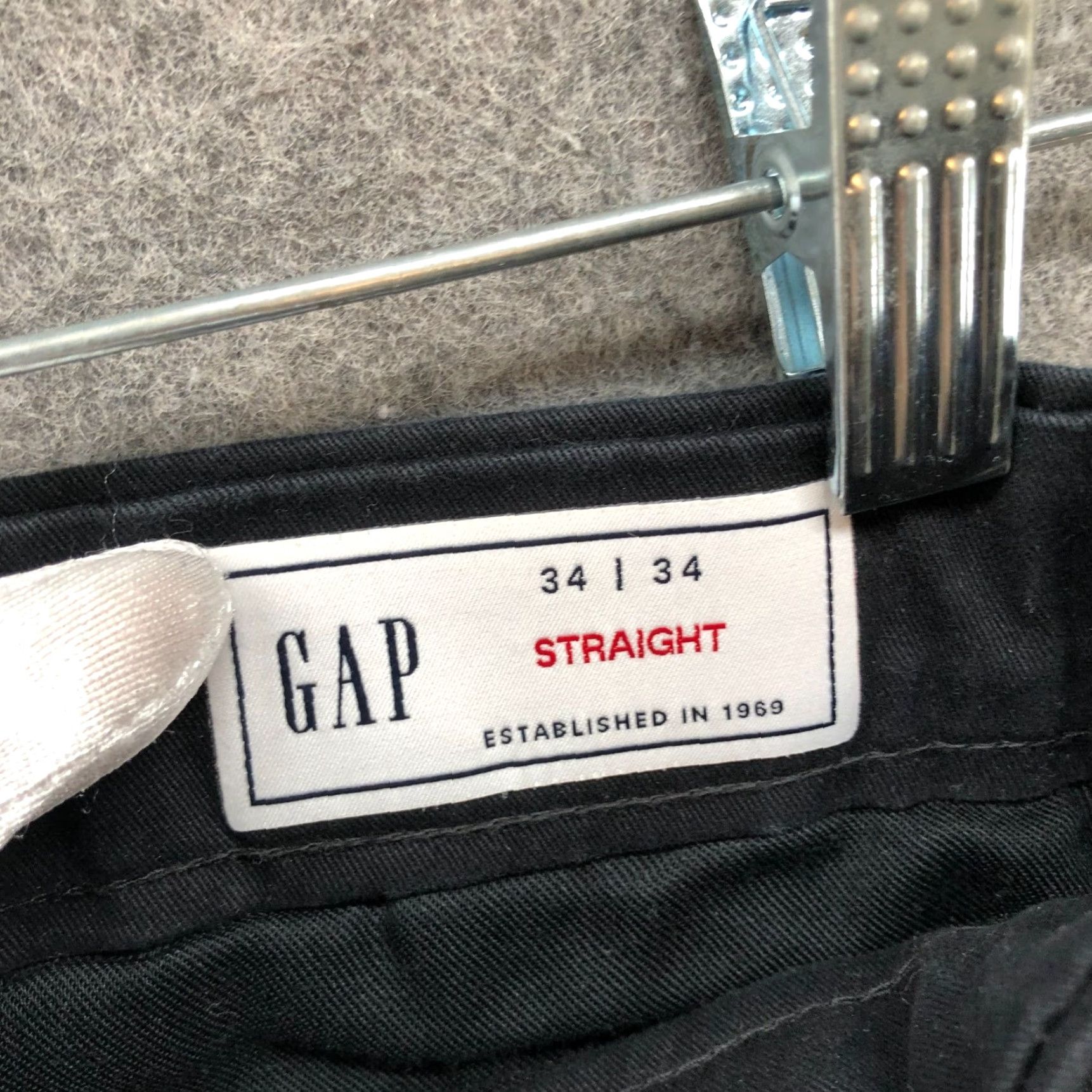 Gap Gap Straight Leg Chino Pants Mens 34x34 Black Stretch Flat Front Size US 34 / EU 50 - 5 Thumbnail