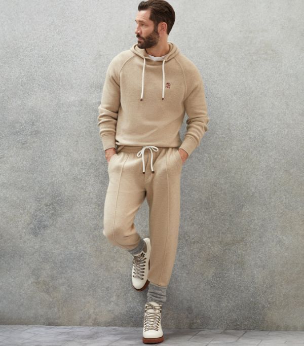Brunello Cucinelli o1w1db10924 Cashmere Sweatshirt in Light Brown Size US XXL / EU 58 / 5 - 3 Thumbnail