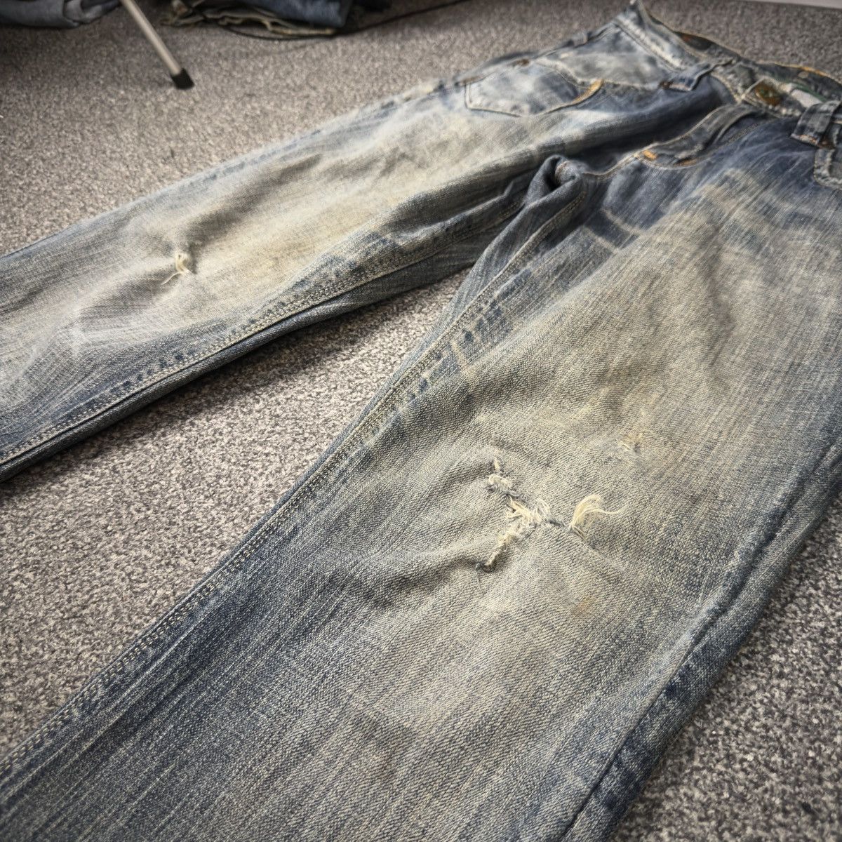 Lee 🔥 Vintage 90s Flared x-Line Lee Trashed Distressed Jeans Size US 30 / EU 46 - 6 Thumbnail