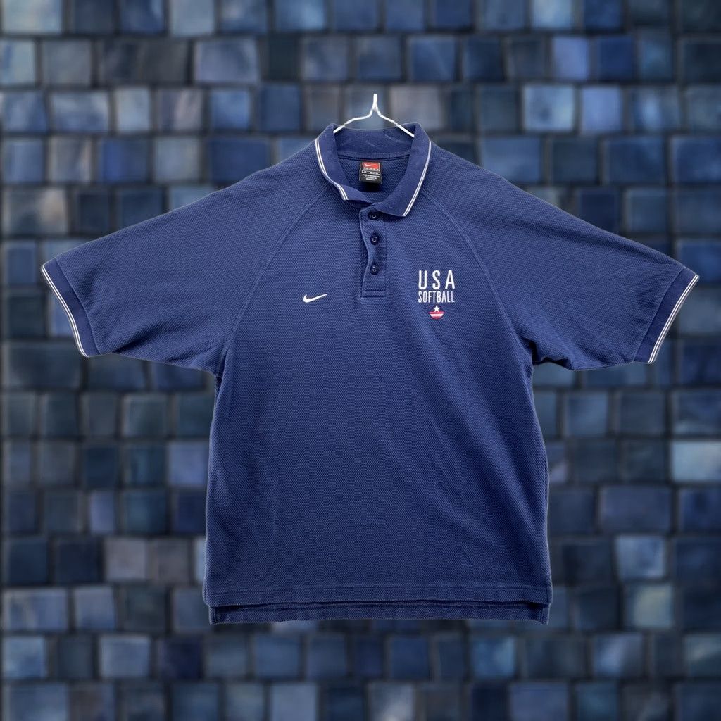 Nike VINTAGE Nike Team USA Polo Shirt Mens Short Sleeve Embroidered Logo Blue Medium Polo Shirt USA Logo Nike Team USA Mens Medium Polo Shirt Size US M / EU 48-50 / 2 - 1 Thumbnail
