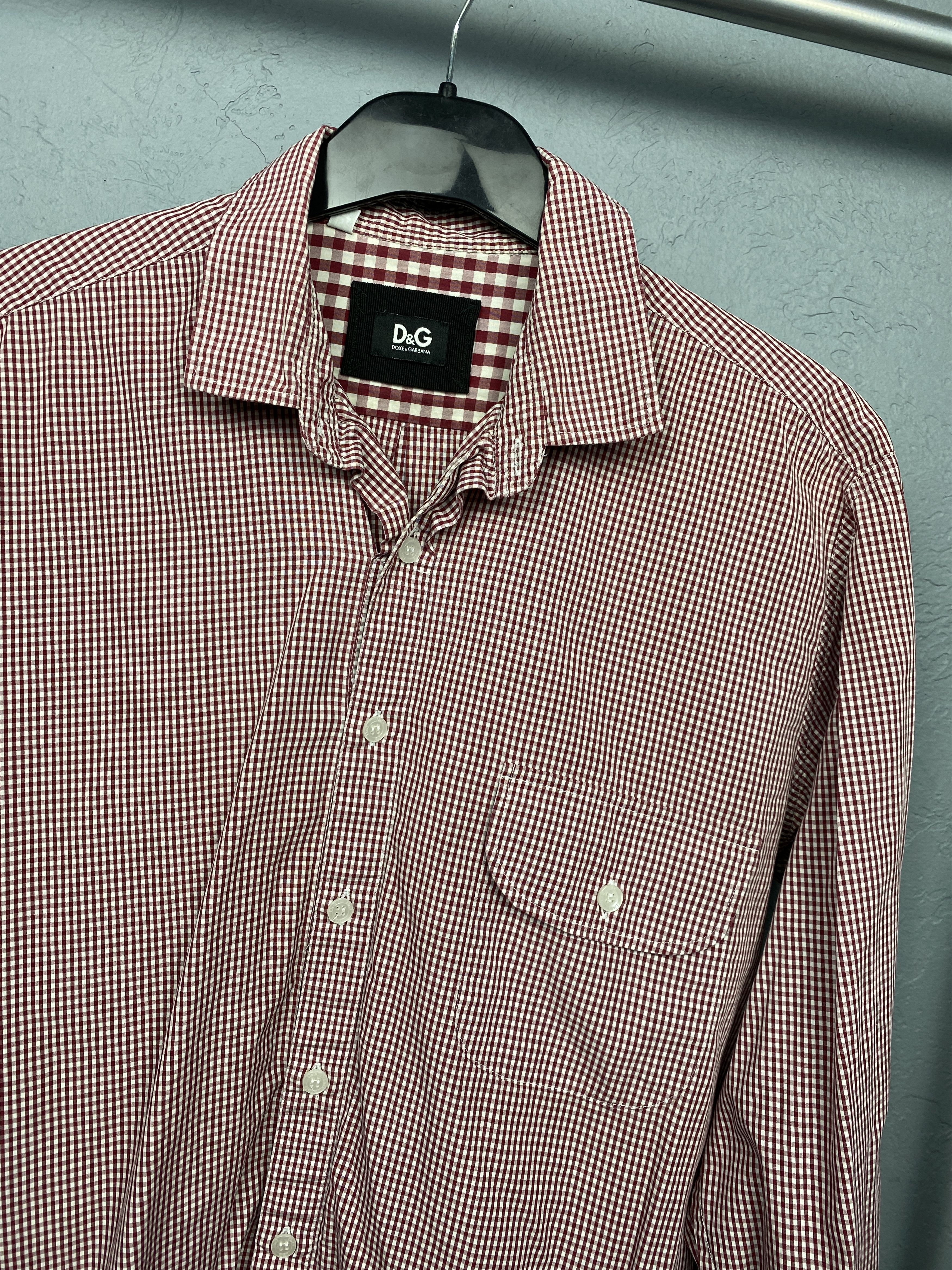 Dolce & Gabbana × Vintage Dolce & Gabbana Mens Long Sleeve Check Shirt Size US L / EU 52-54 / 3 - 2 Thumbnail