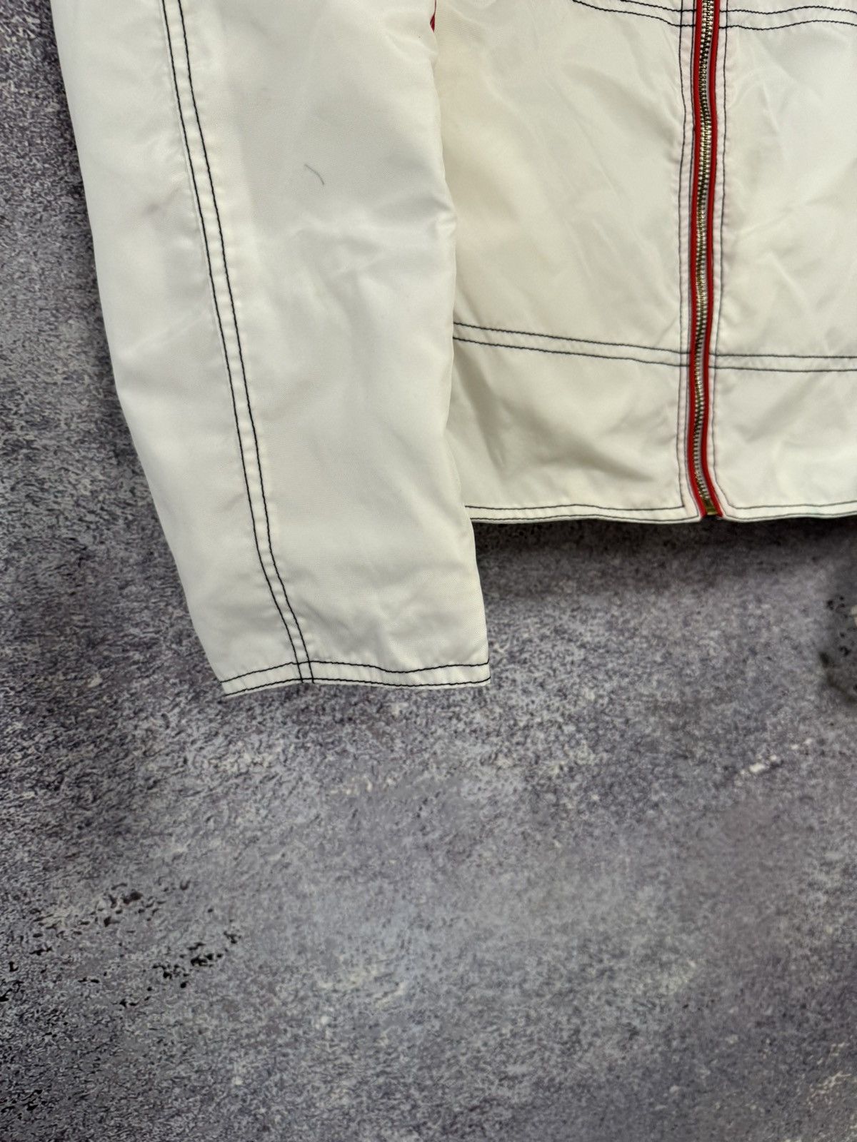 Vintage Reclaimed Vintage Biker Jacket Nylon White Men’s XS size Size US XS / EU 42 / 0 - 7 Thumbnail