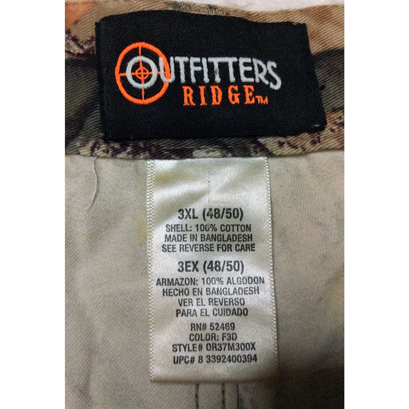 Vintage Outfitters Ridge Pants Mens 3XL Camo Fusion 3-D Cargo Hunting Cotton Zip Fly Pants Casual Workwear Travel Camouflage 3D Army Nature Mens Size US 39 - 6 Thumbnail