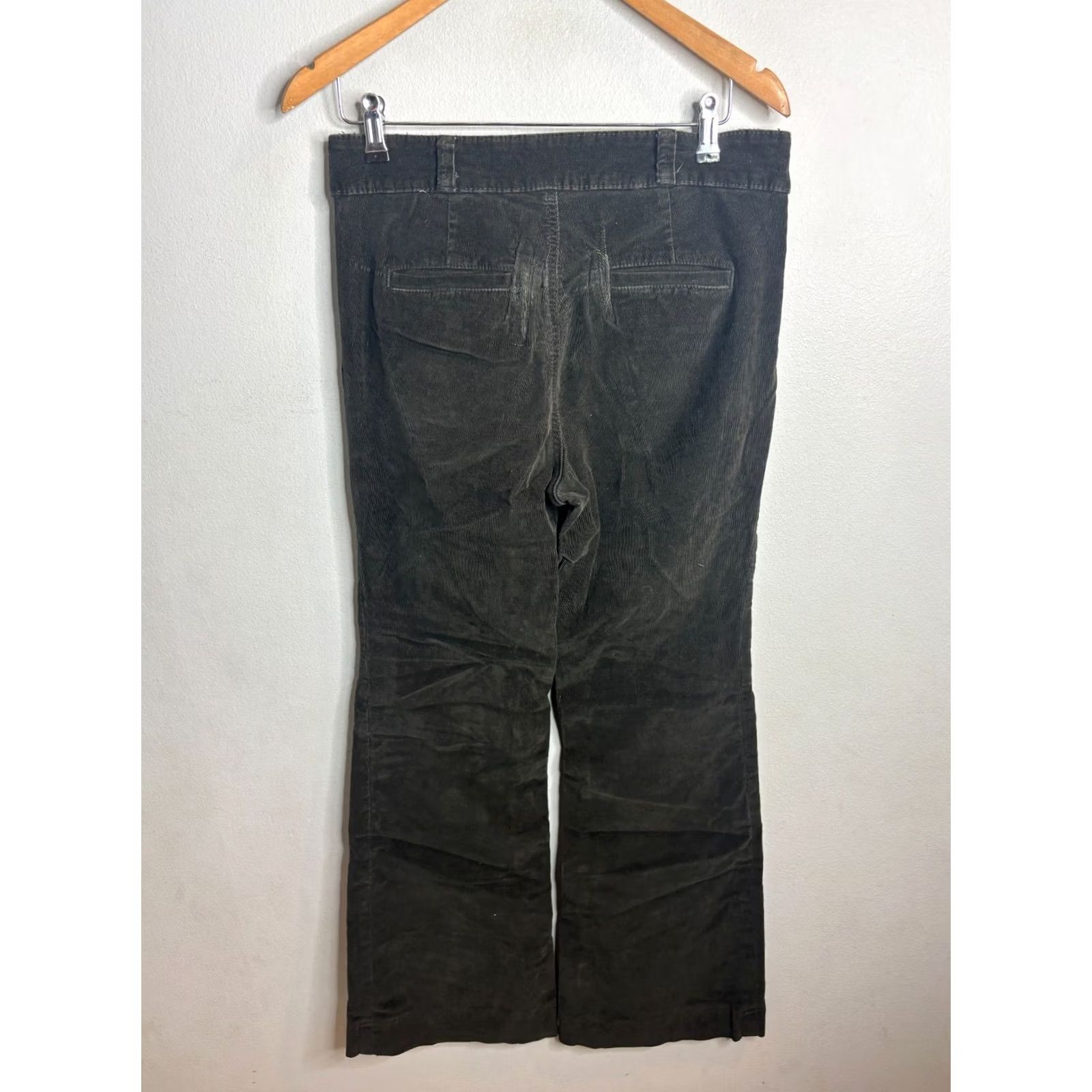 Vintage Pilcro and The Letterpress Womens Corduroy Flare Pants Black 30 Regular Inseam 31 Pockets 5074 Size 30" / US 8 / IT 44 - 6 Thumbnail