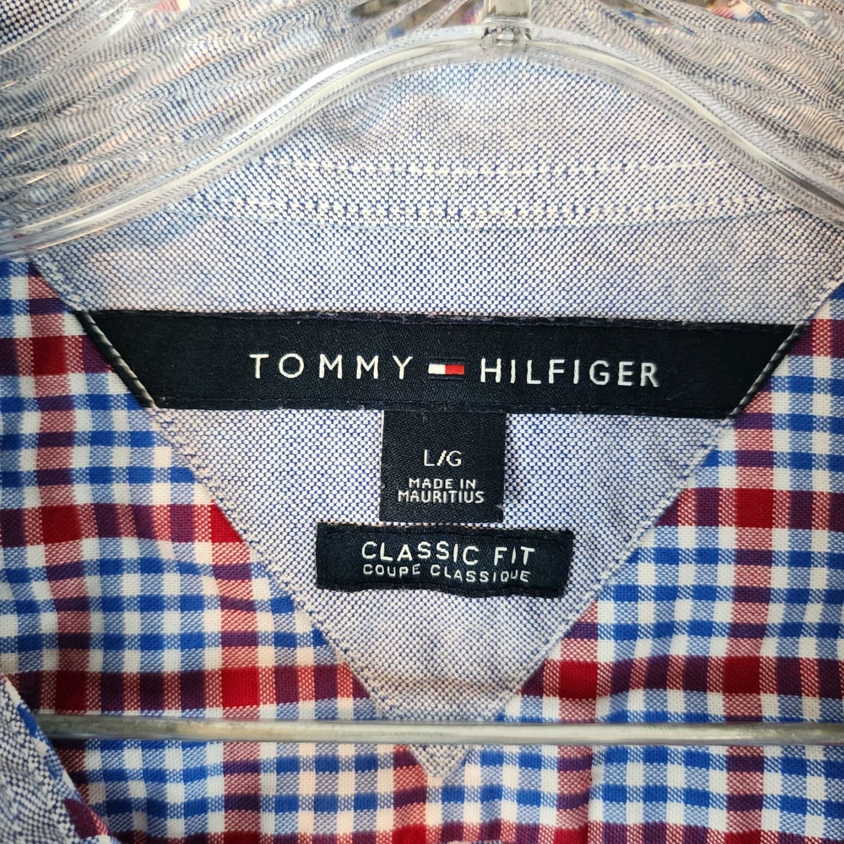 Tommy Hilfiger Tommy Hilfiger Plaid Button Up Mens Short Sleeve Shirt Size Large Red Blue Mens Size US 33 - 5 Thumbnail