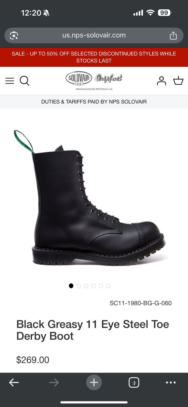 Solovair Solovair Combat Boot Size US 8.5 / EU 41-42 - 6 Thumbnail