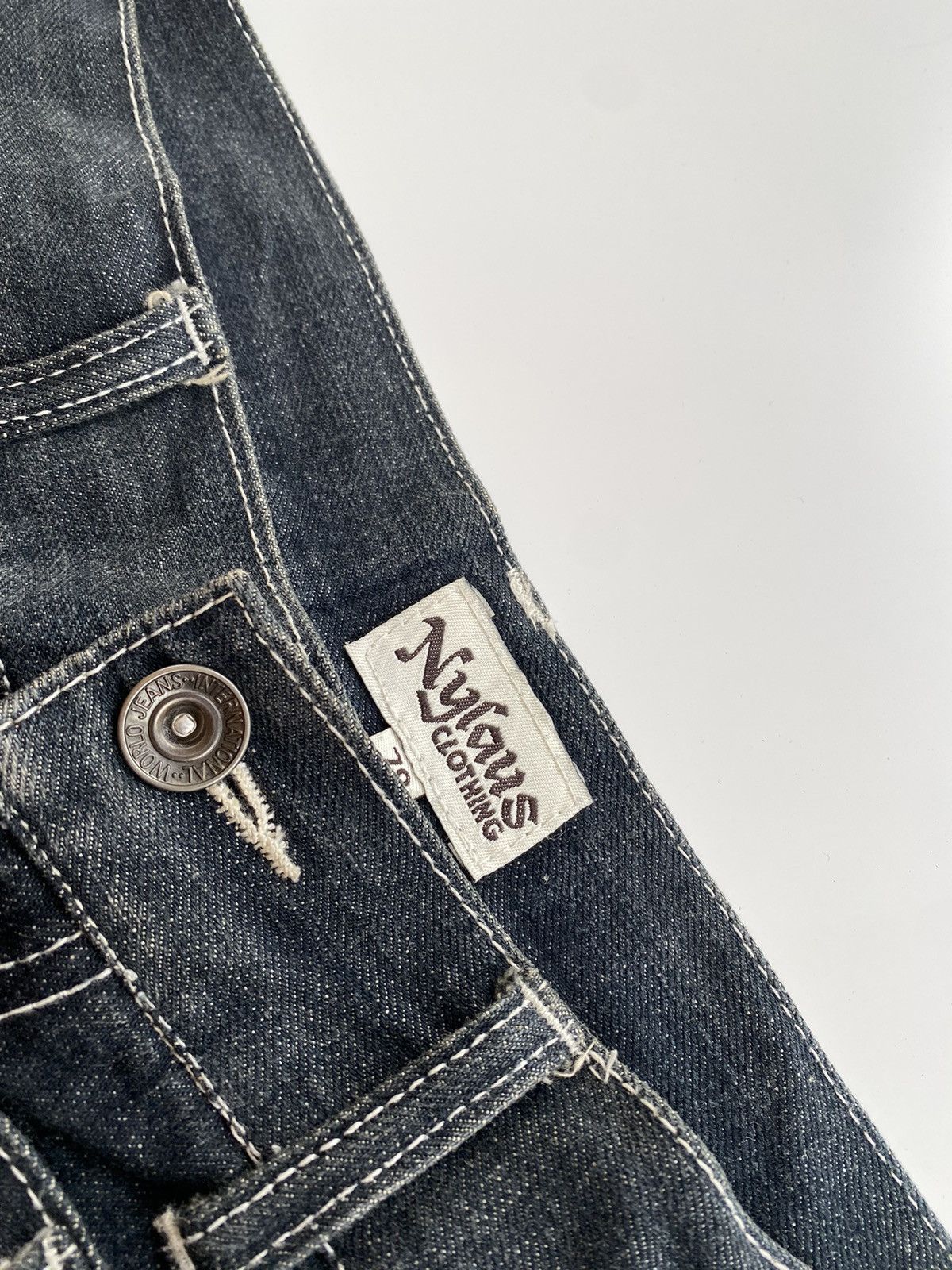 Japanese Brand Vintage Nylaus Denim Double Waist Black Size US 31 - 7 Thumbnail