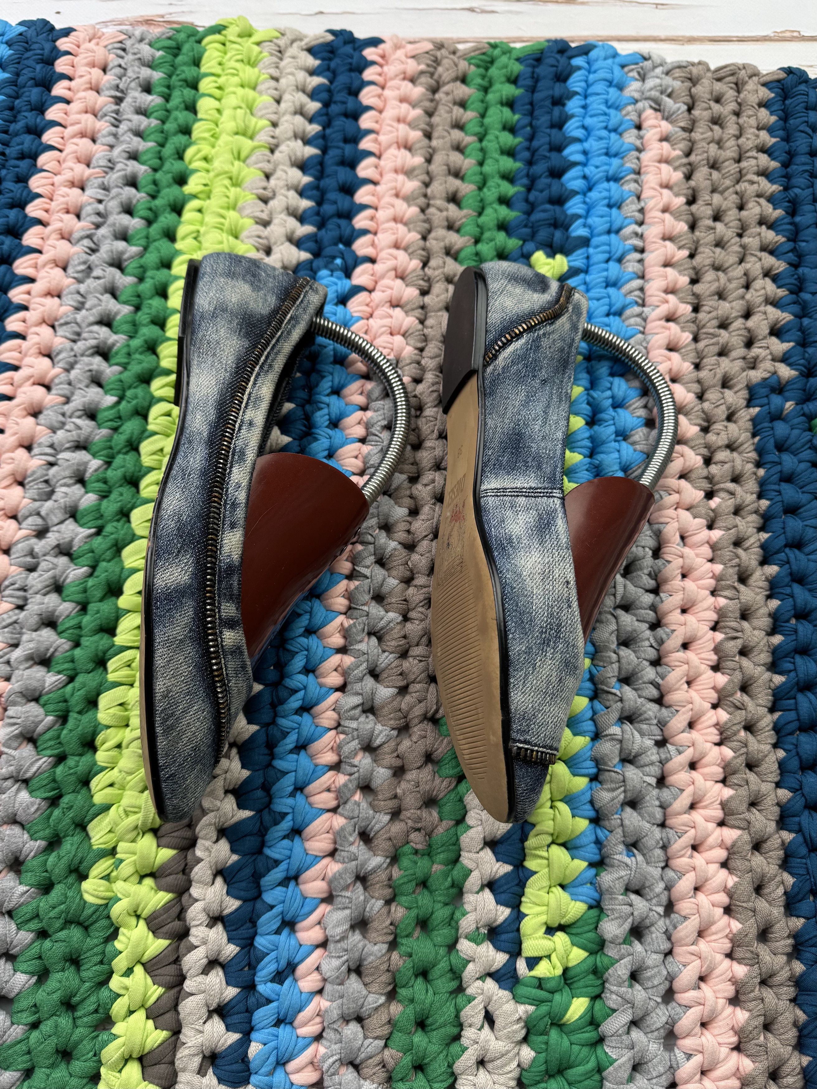 Diesel Diesel Vintage Washed Denim Ballet Flats (V280)(D10) Size US 8 / IT 38 - 1 Thumbnail