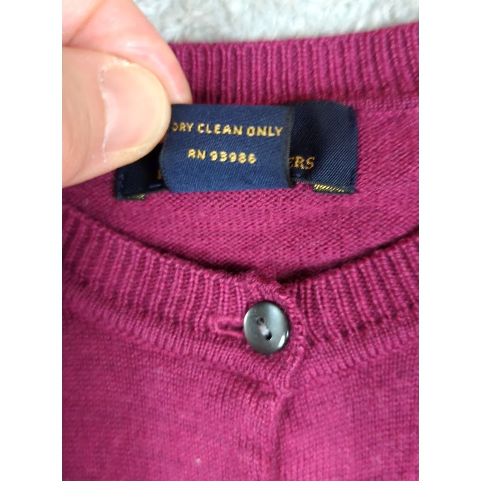 Brooks Brothers Brooks Brothers Merino Wool Cardigan Sweater XS Plum Button Front Classic Women's Size XS / US 0-2 / IT 36-38 - 4 Thumbnail