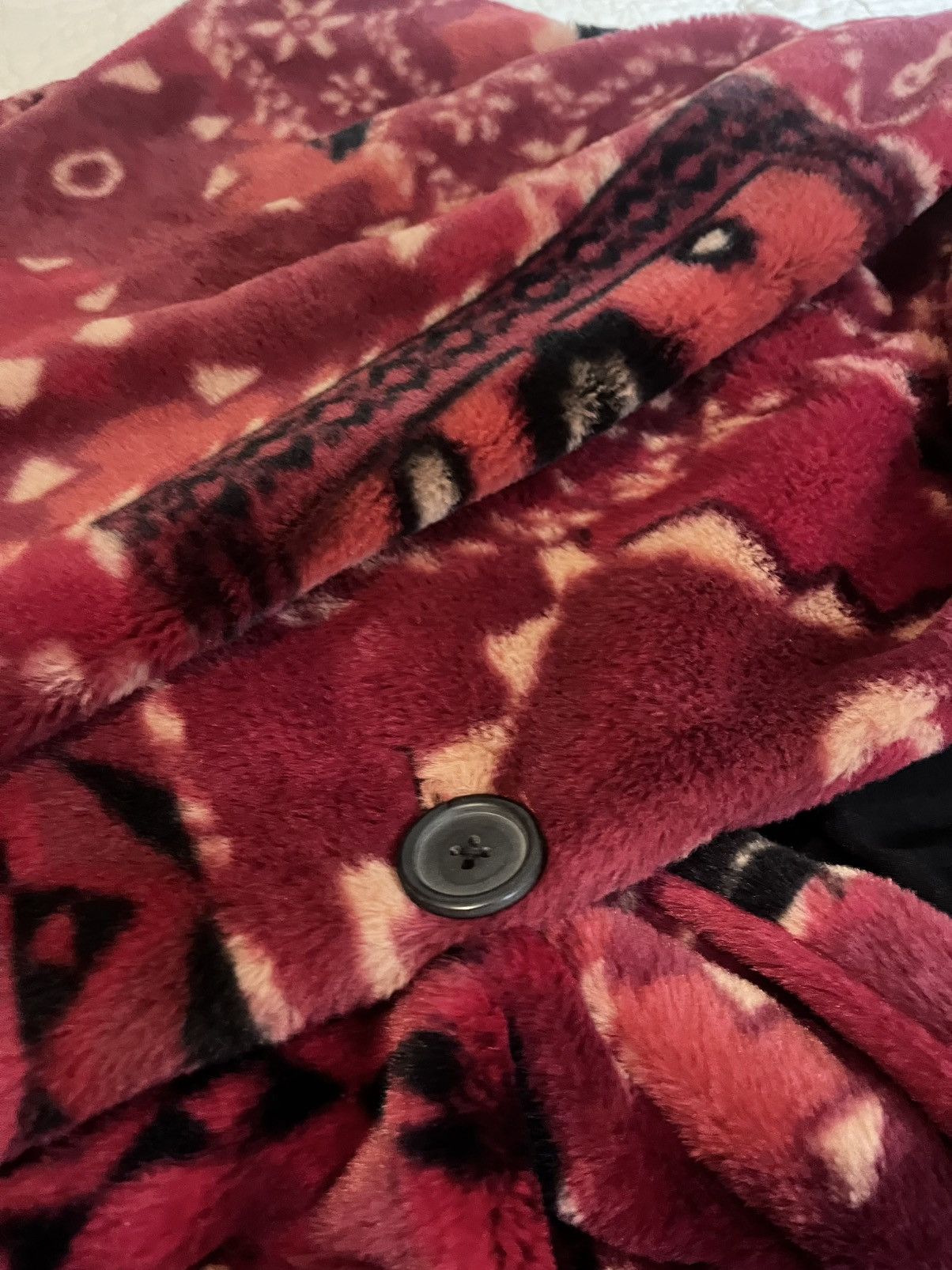Free People Free People Patchwork Coat Oversized Fuzzy Longline Jacket Size M / US 6-8 / IT 42-44 - 3 Thumbnail