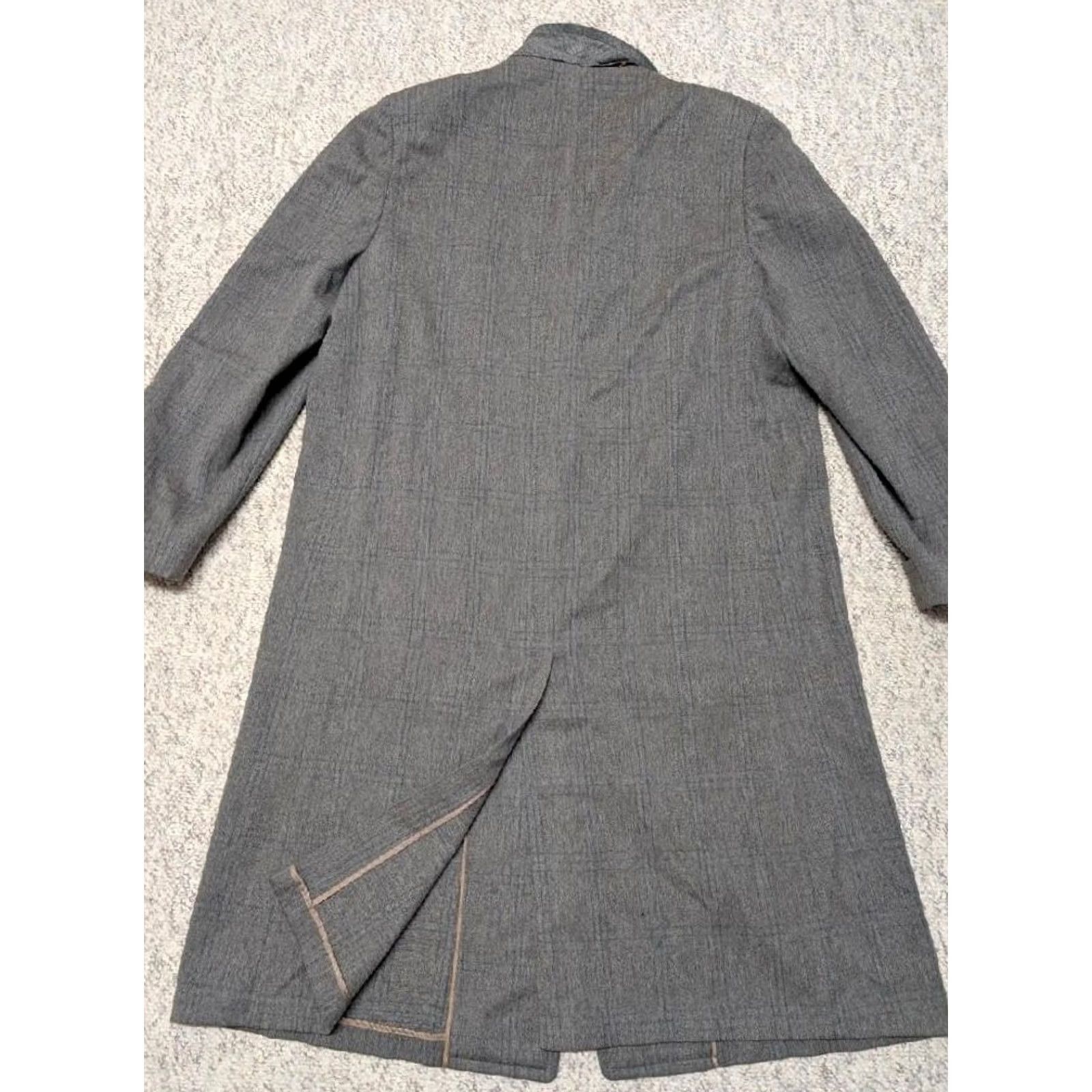 Atomic VINTAGE Botany 500 overcoat Shirt XL gray Plaid Donegal Wool England 1950s United States Mens Size US XL / EU 56 / 4 - 2 Thumbnail