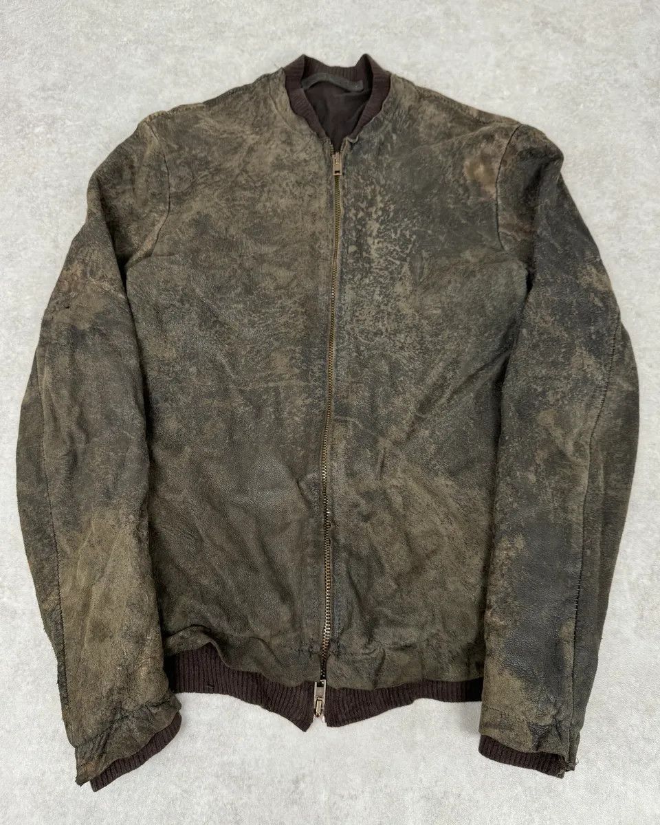 Giorgio Brato Giorgio Brato Washed Brown Avant-Garde Leather Jacket Size US M / EU 48-50 / 2 - 1 Thumbnail