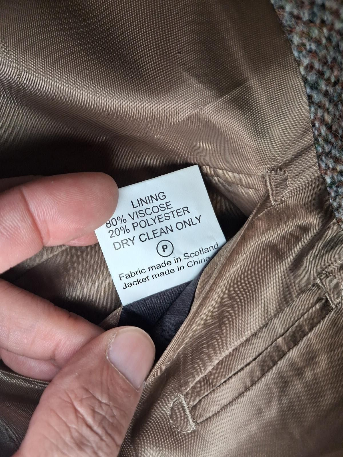 Harris Tweed Harris Tweed Sport Coat Mens 44R Beige Virgin Wool Donegal Size 44R - 4 Thumbnail