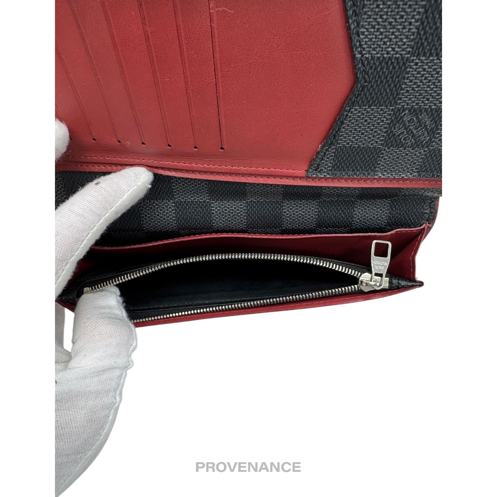 Louis Vuitton 🔴 Louis Vuitton Brazza Long Wallet - Damier Graphite Red Size ONE SIZE - 7 Thumbnail