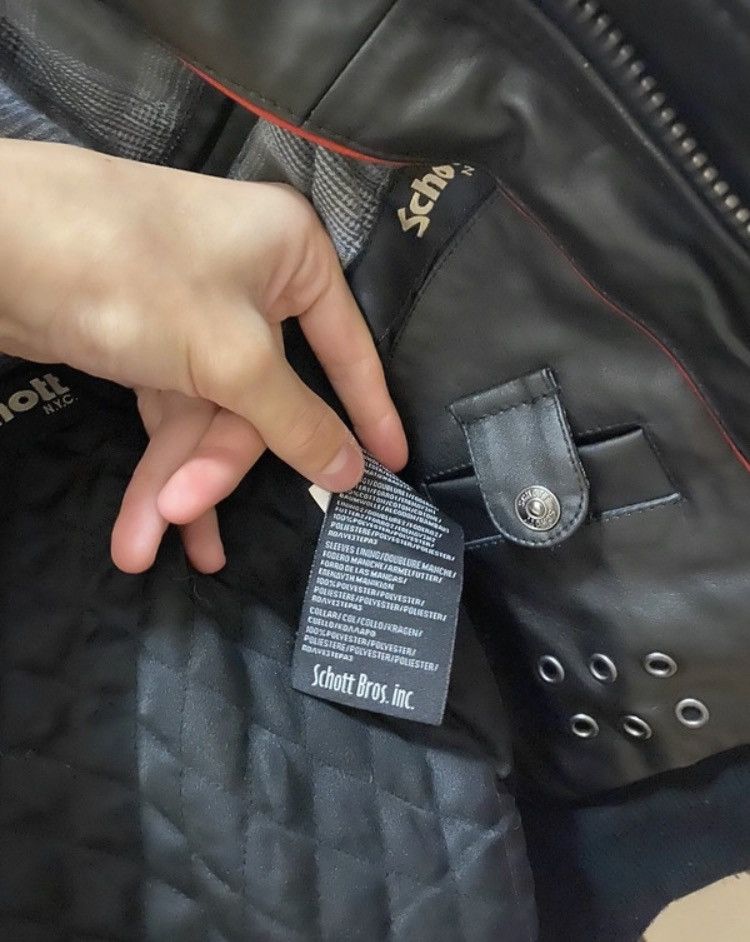 Schott × Vintage Schott NYC Vintage Leather Bomber Jacket BLACK Size US L / EU 52-54 / 3 - 9 Thumbnail