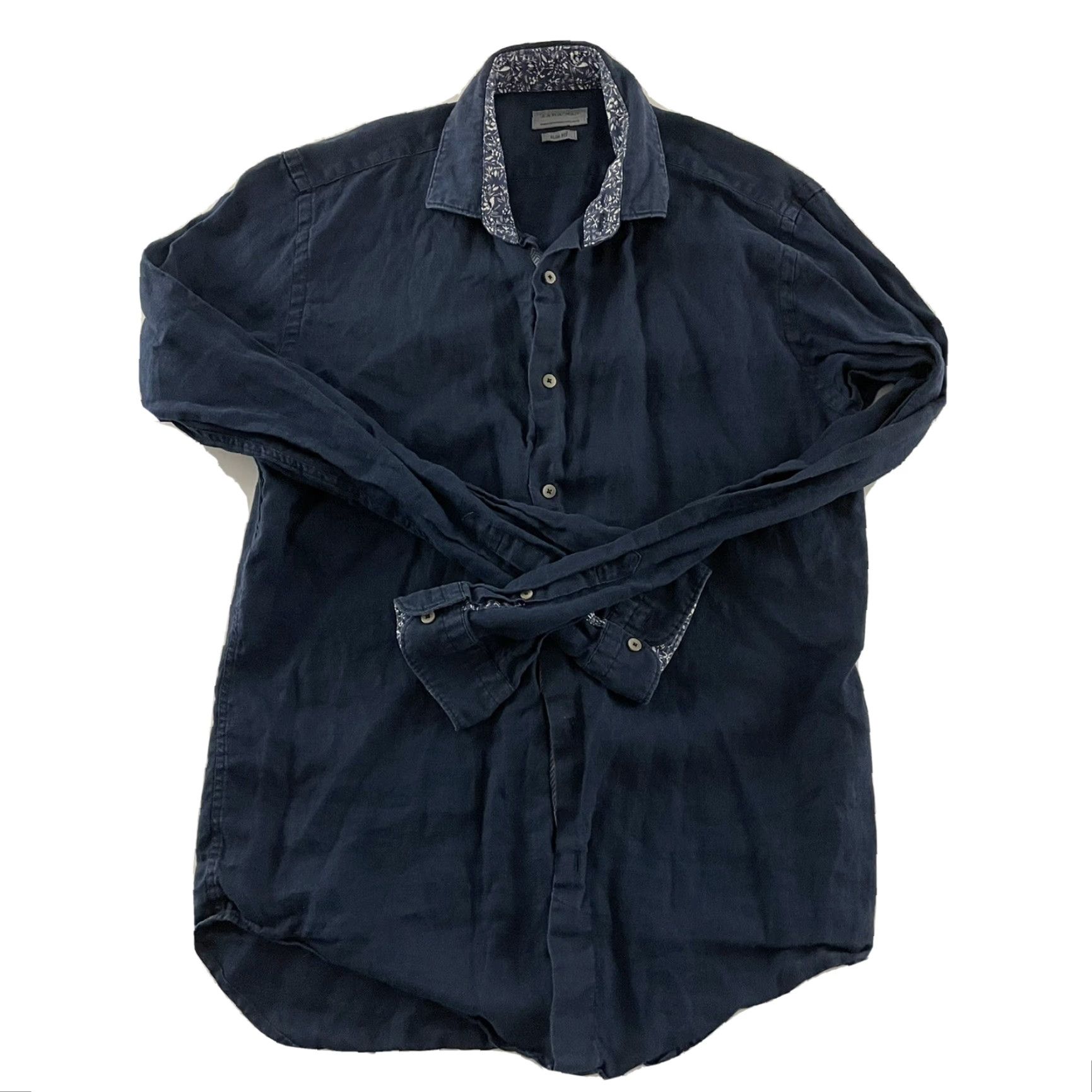 Zara Zara Shirt Men Long Sleeve Button-Up Slim Fit Blue M Size US M / EU 48-50 / 2 - 2 Thumbnail