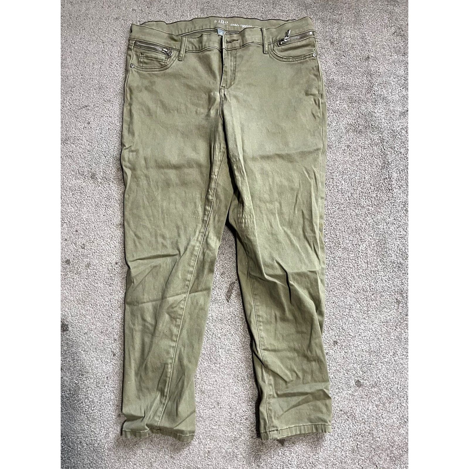 Vintage VINTAGE NYC New York & Company Women’s Soho Ankle Legging Jeans Sz 12 Green Denim 5-Pocket Style Ankle Womens Size 34" / US 12 / IT 48 - 2 Thumbnail