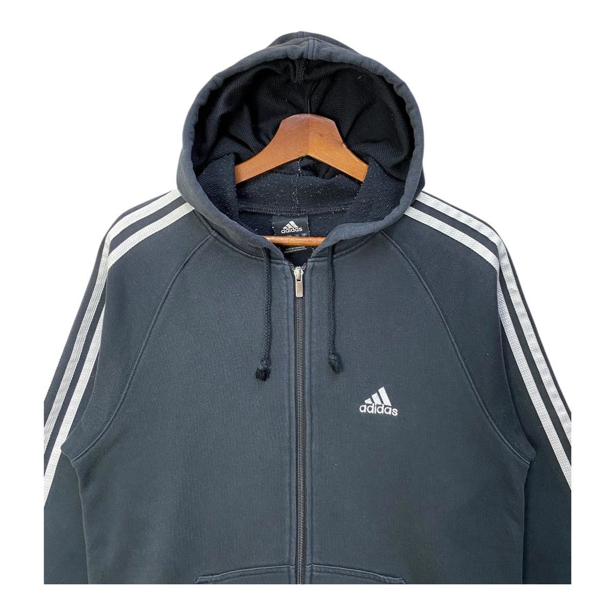 Adidas Vintage Adidas 3 Stripes Hoodie Sweater Fullzip Size S Size US S / EU 44-46 / 1 - 2 Thumbnail