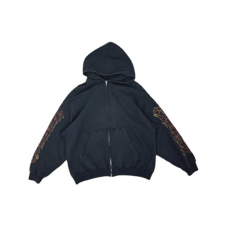 Balenciaga Balenciaga Black Graphic Zip Hoodie for Men 0079-2507 Size US S / EU 44-46 / 1 - 1 Thumbnail