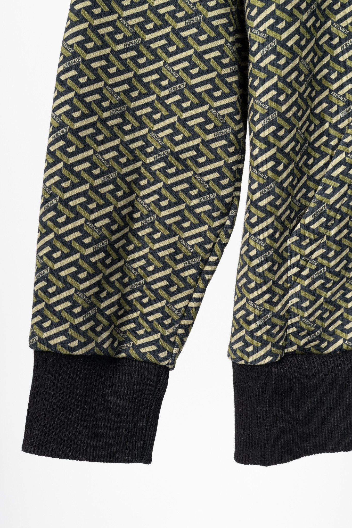 Versace Versace AW21 Green Cotton Greca-Print Smiling Medusa Hoodie Size US S / EU 44-46 / 1 - 6 Thumbnail