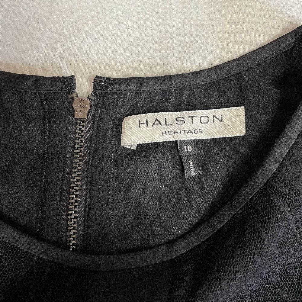 Halston Heritage Halston Heritage Black Lace Chiffon Split Sleeve Blouse Siz Size L / US 10 / IT 46 - 7 Thumbnail